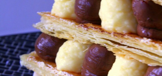 Millefeuille Sauternes-huile d'olive et chocolat-tonka