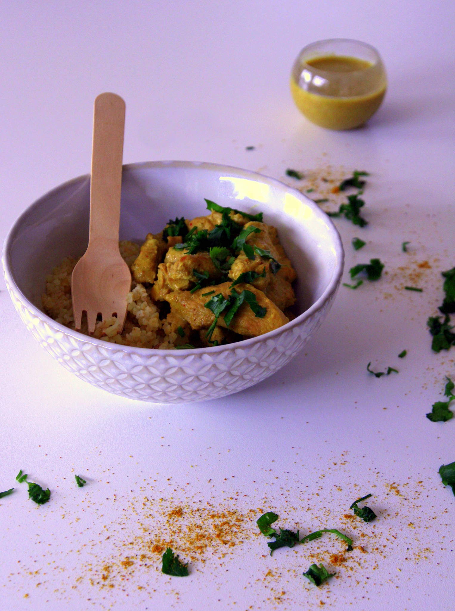 Emincé de dinde au curry et au lait de coco