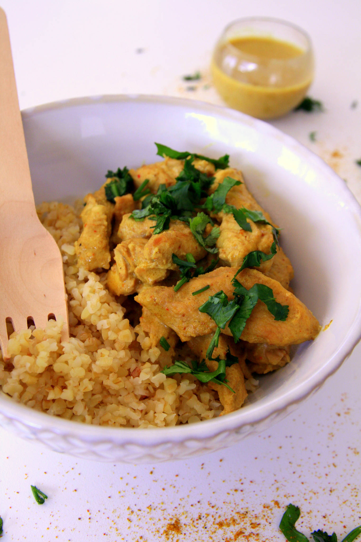 Emincé de dinde au curry et au lait de coco