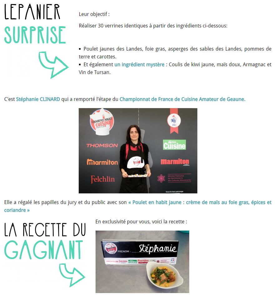 Championnat de France de Cuisine amateur à Geaune (40)