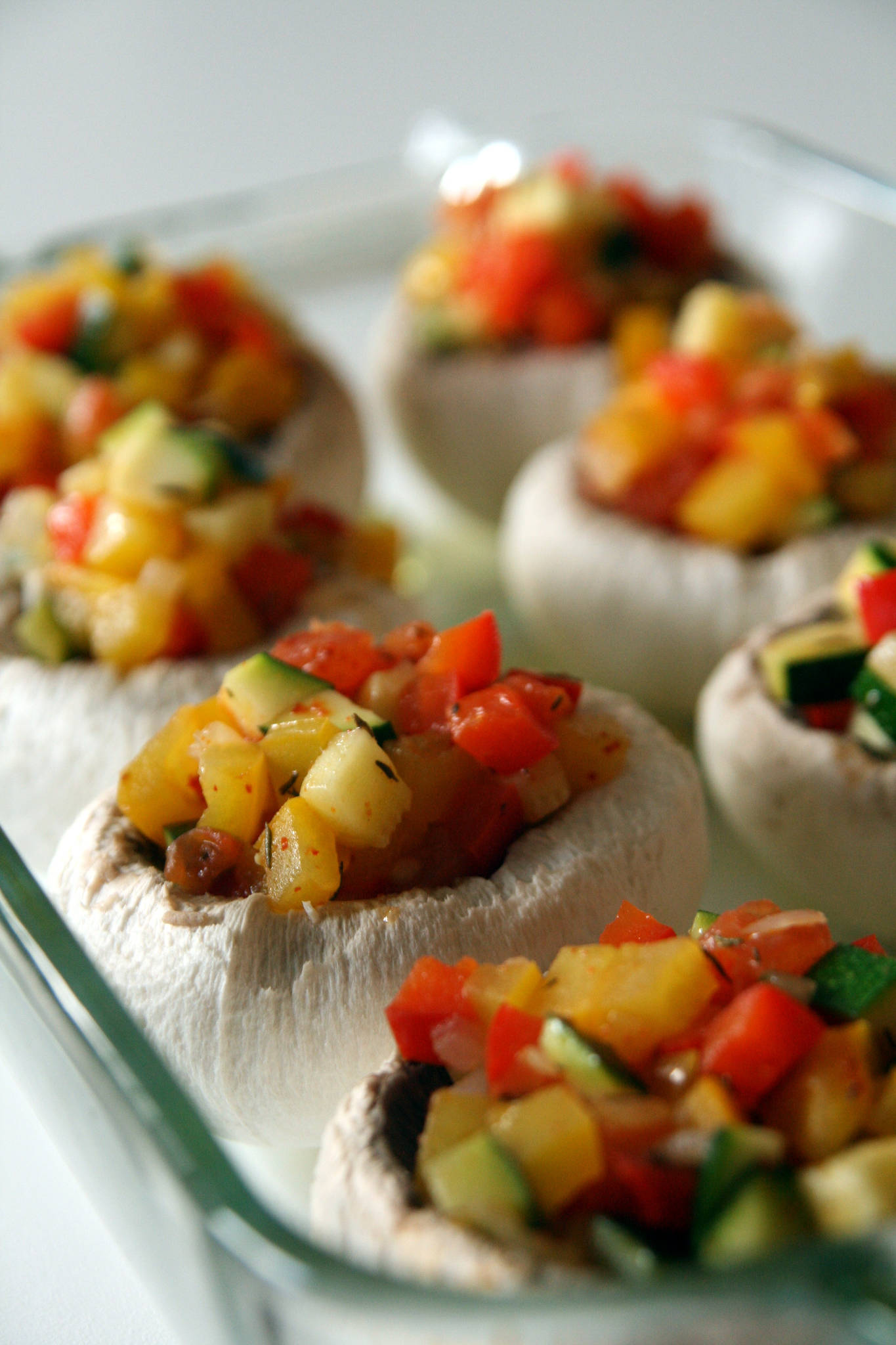 Champignons farcis aux légumes du soleil