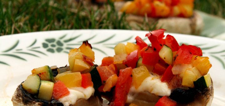 Champignons farcis aux légumes du soleil