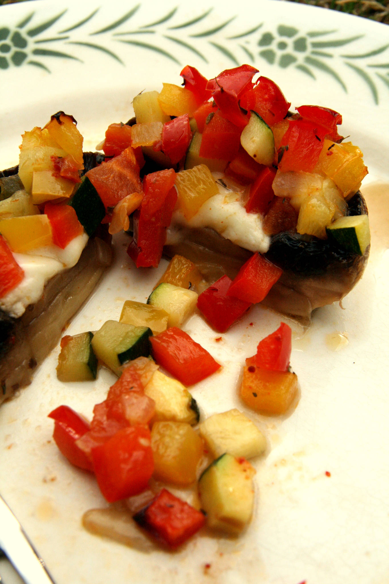 Champignons farcis aux légumes du soleil