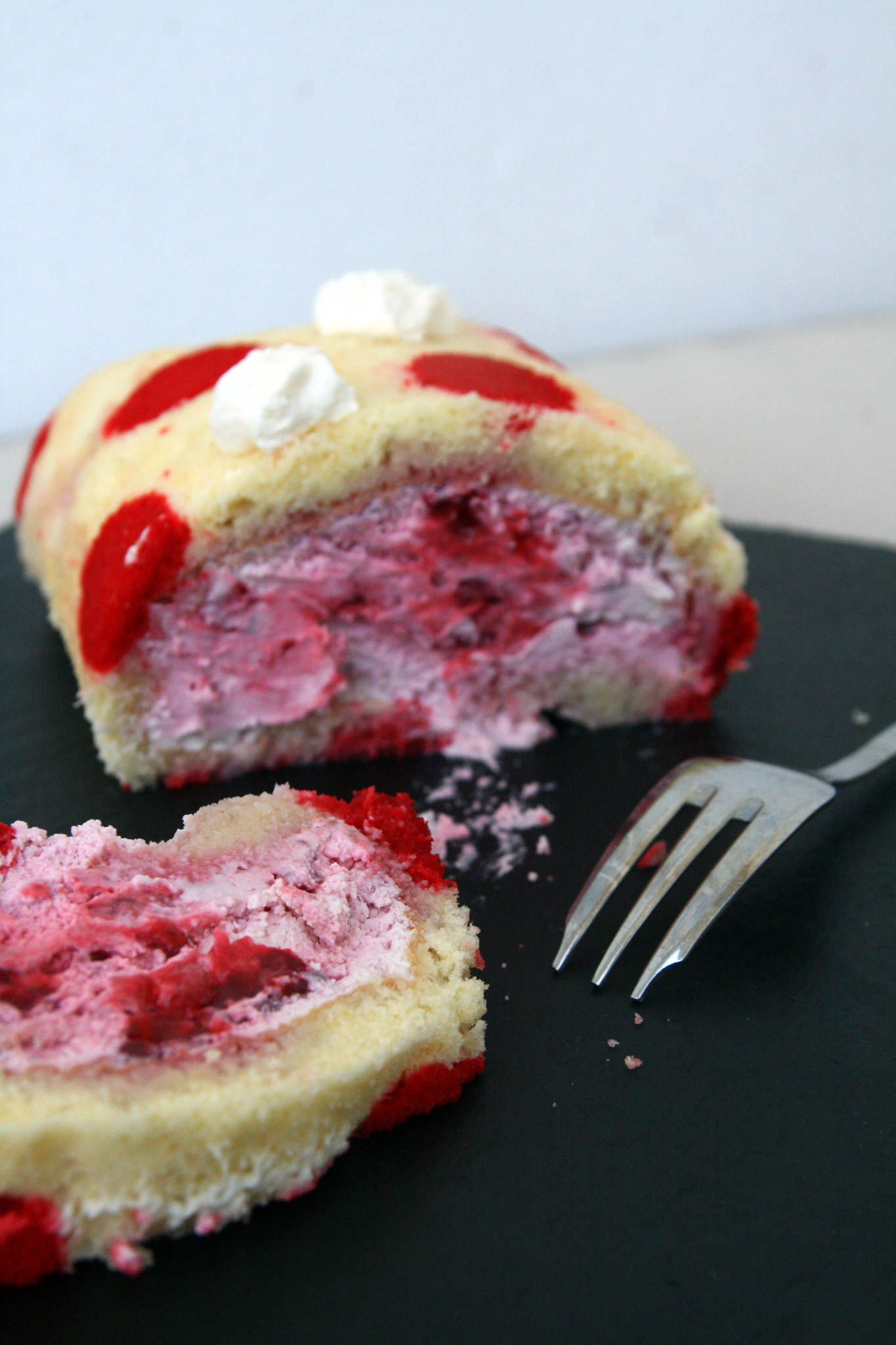 Roulé coccinelle mascarpone et framboise