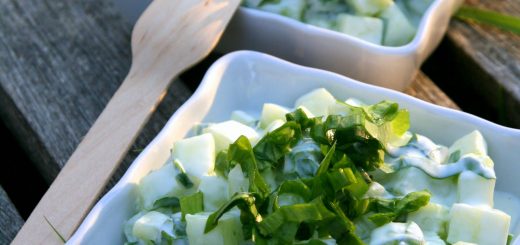 Salade de concombre, yaourt et ail des ours