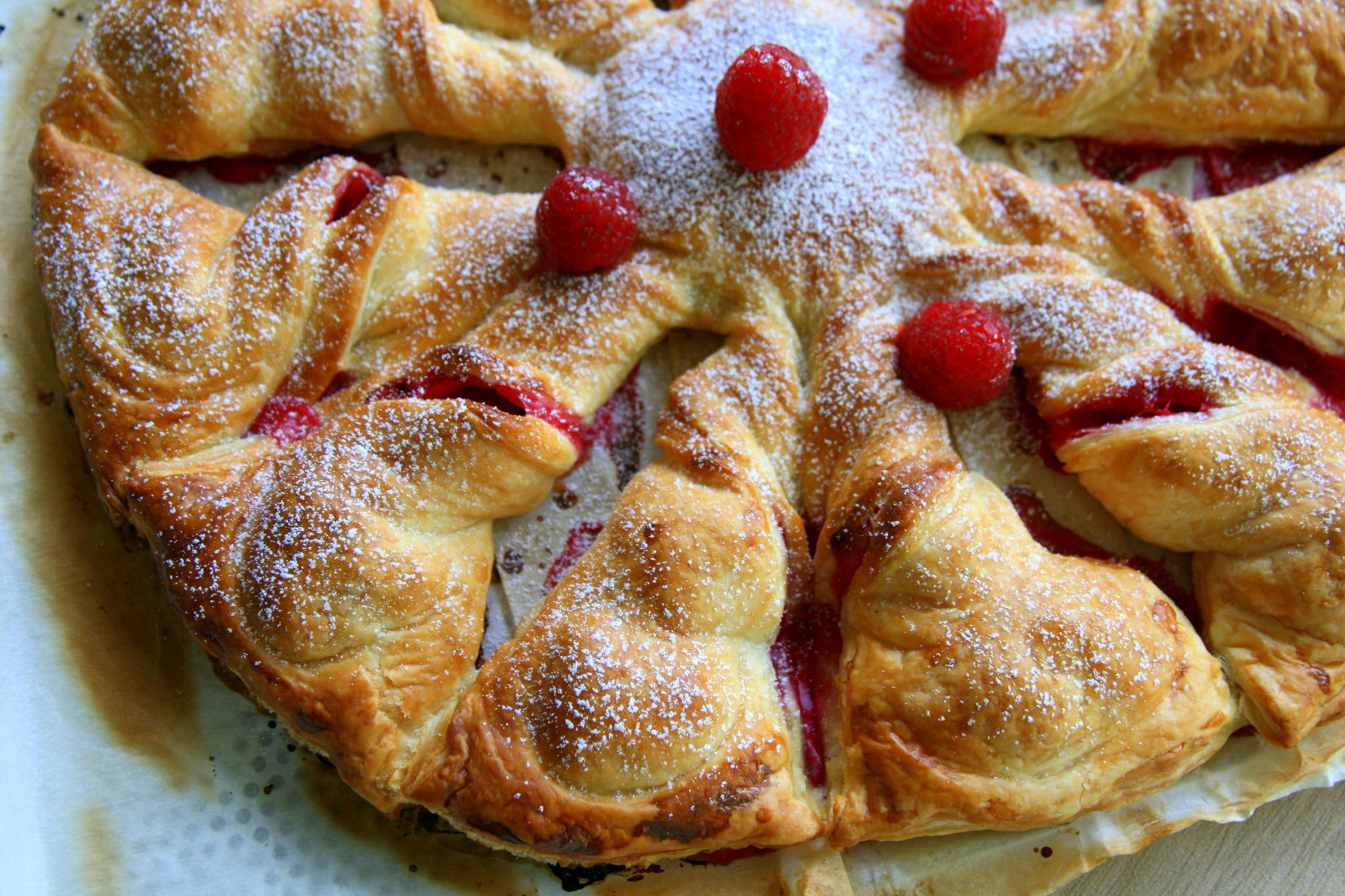 Tarte soleil à la framboise