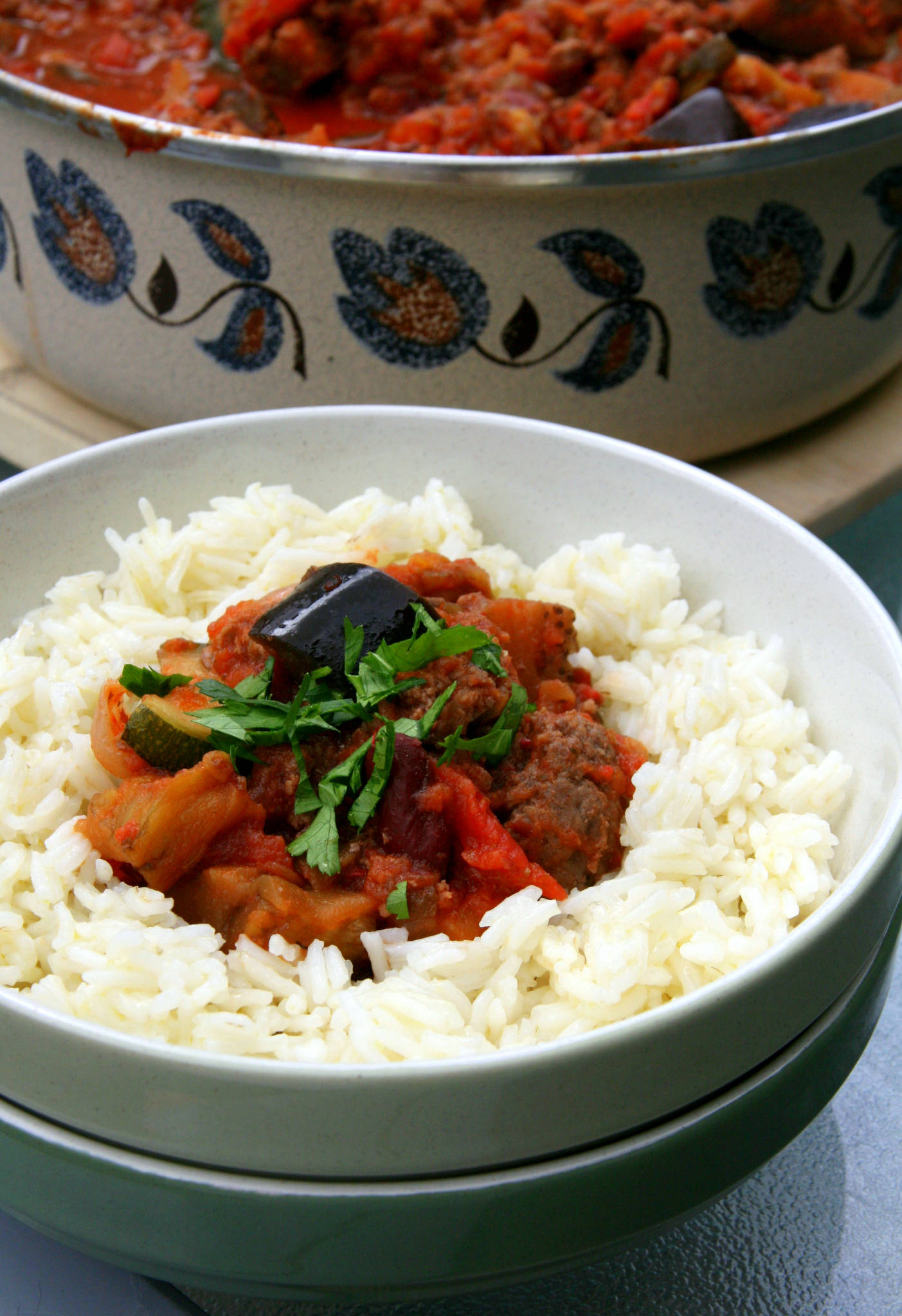 Sauce au boeuf et aux légumes grillés