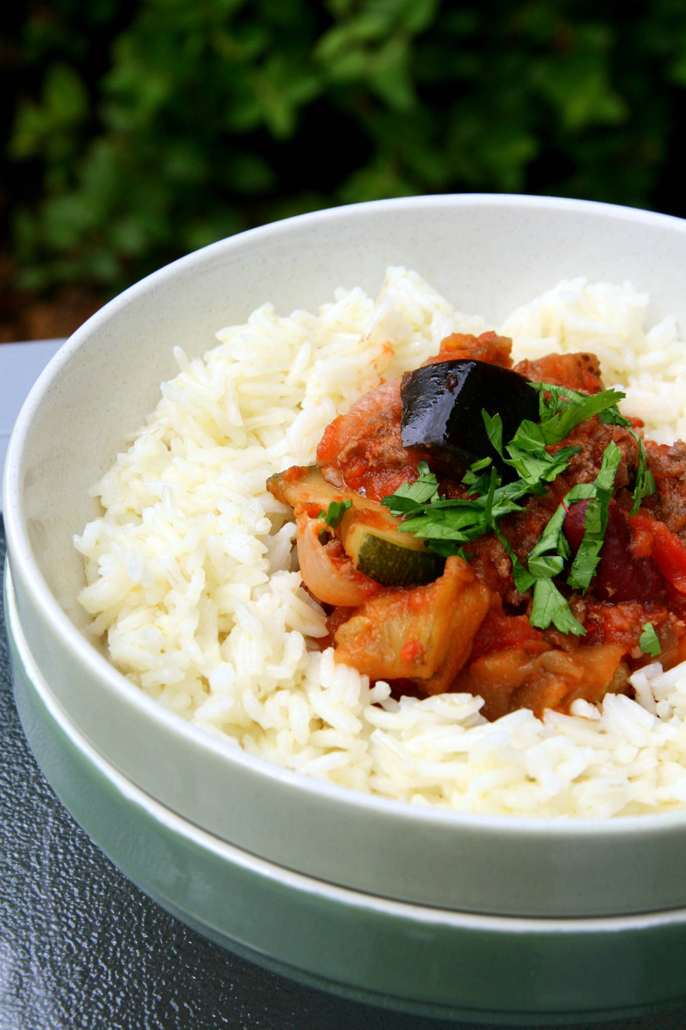 Sauce au boeuf et aux légumes grillés