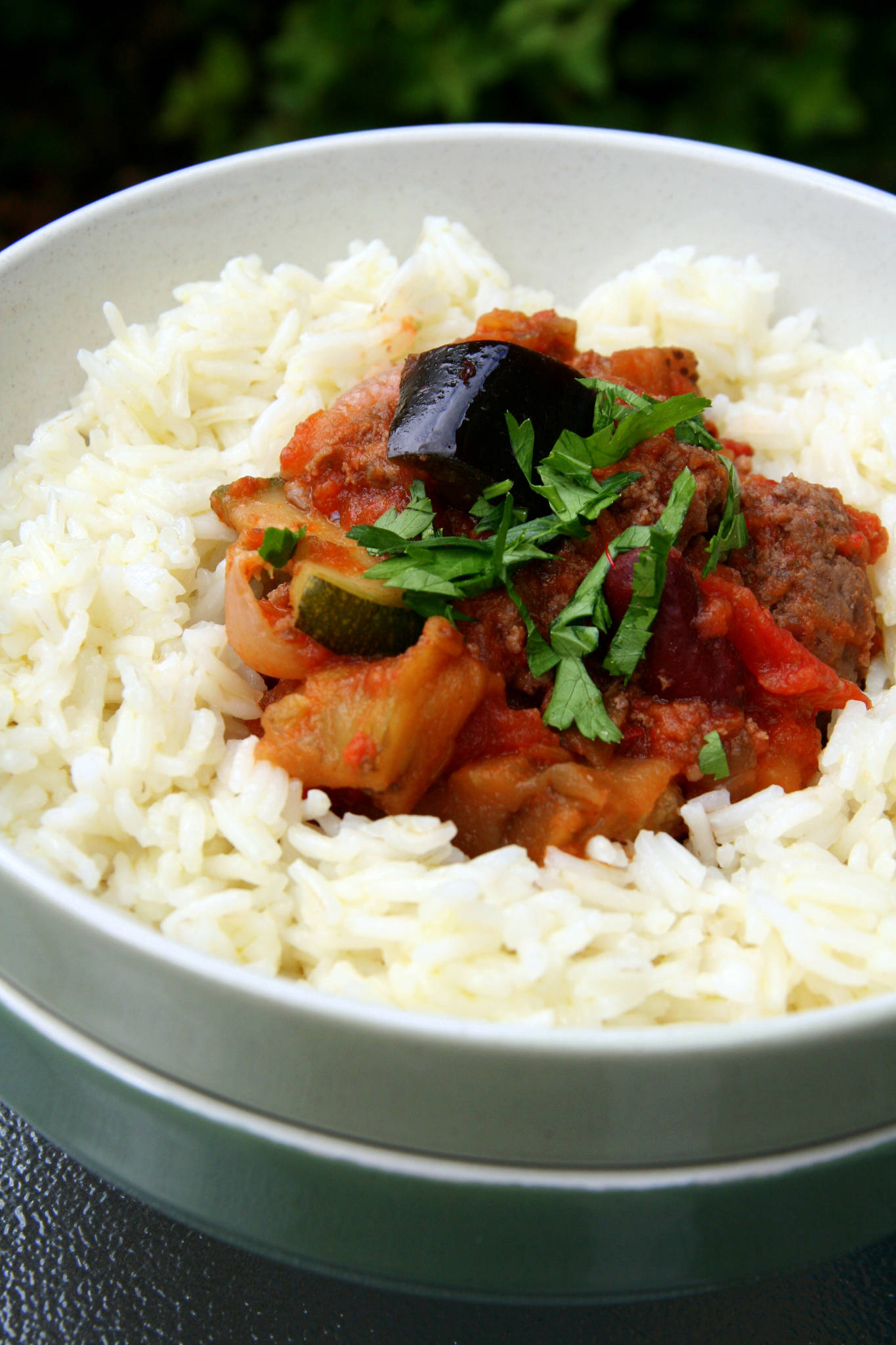 Sauce au boeuf et aux légumes grillés