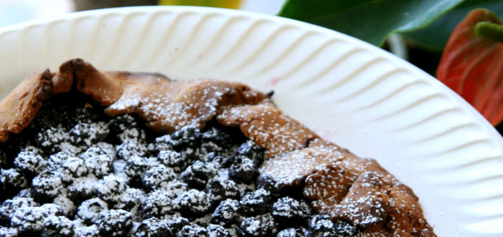 Tarte aux myrtilles et à la farine de châtaignes