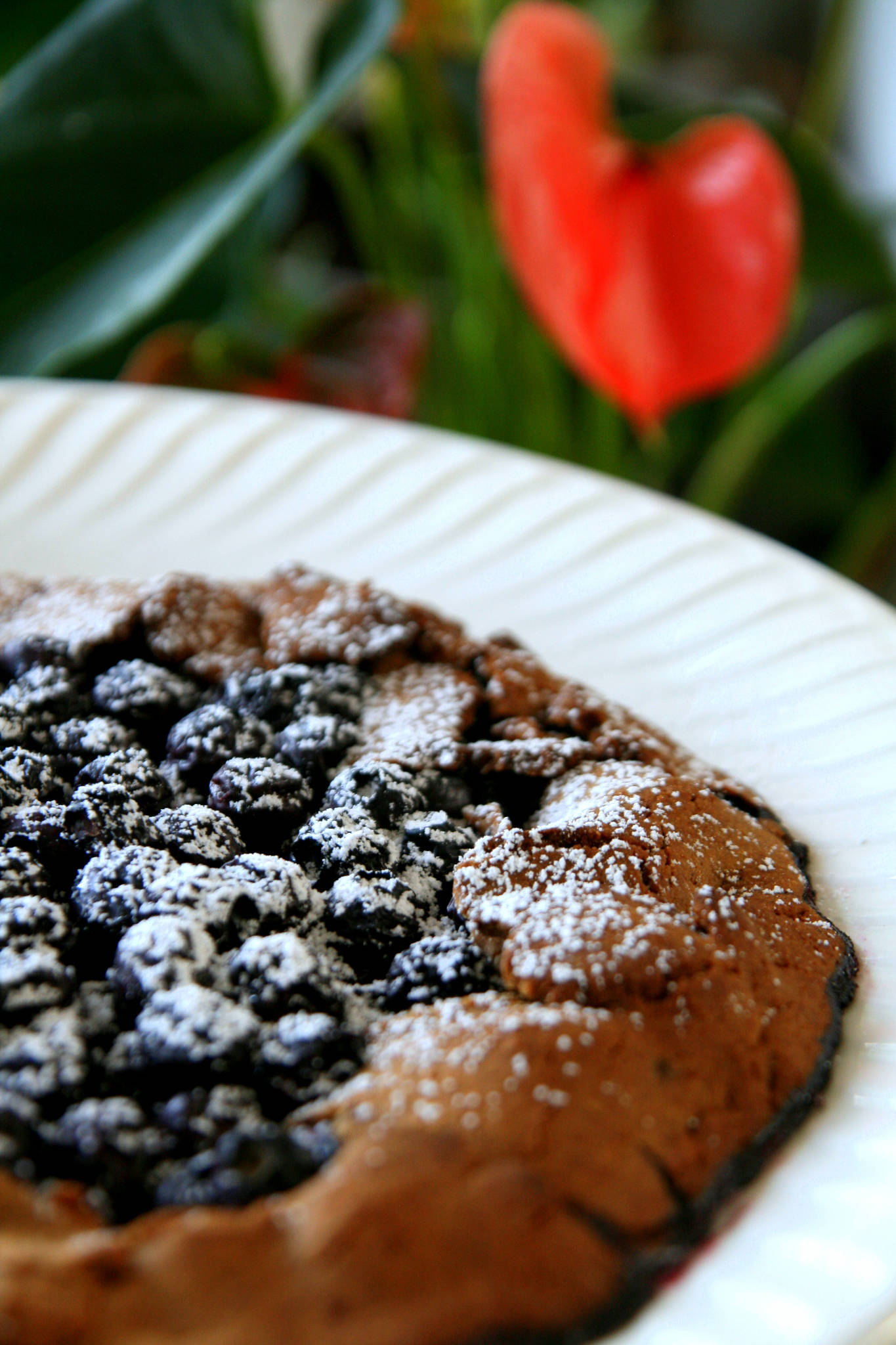 Tarte aux myrtilles et à la farine de châtaignes