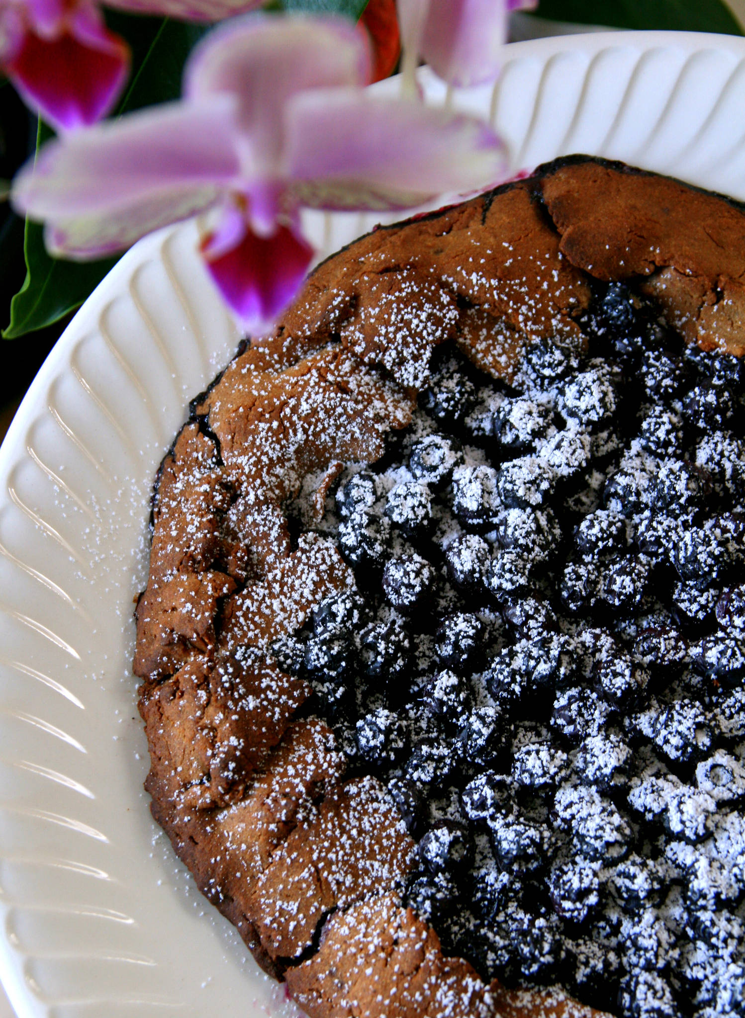 Tarte aux myrtilles et à la farine de châtaignes