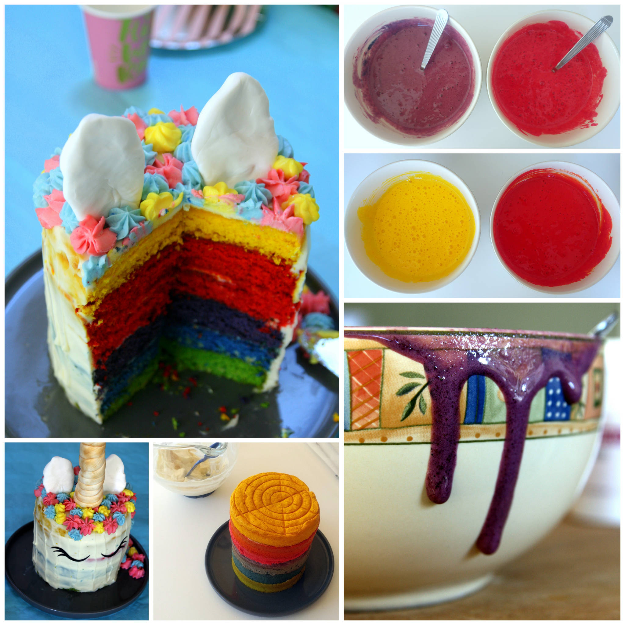 Rainbow cake licorne