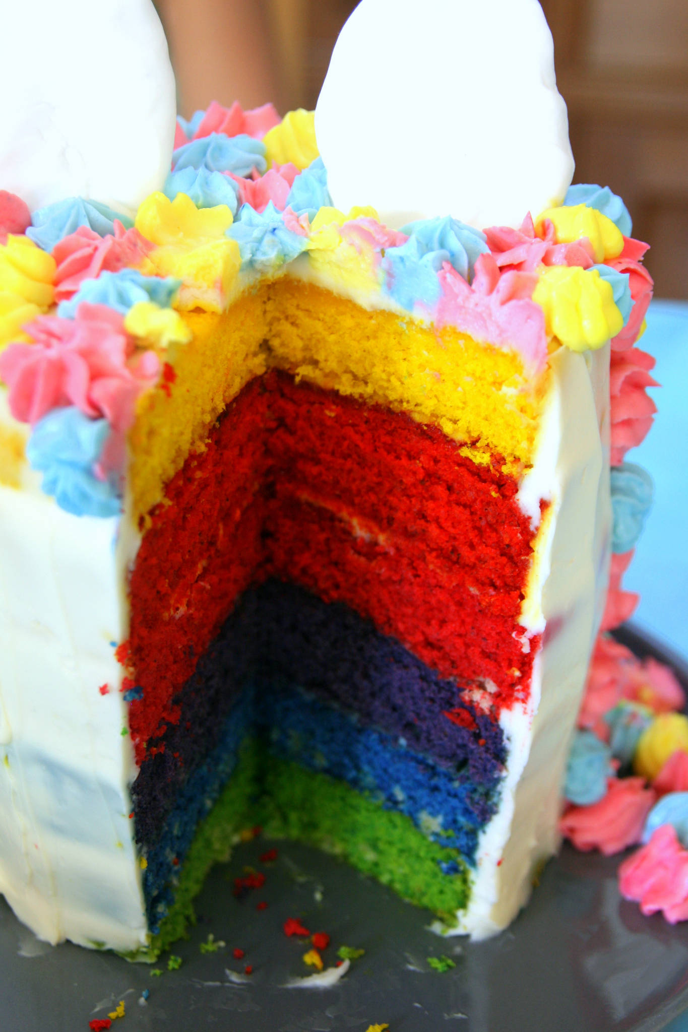 Rainbow cake licorne