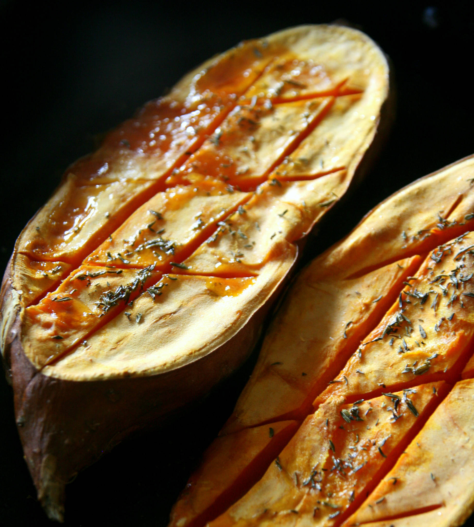 Patates douces au four