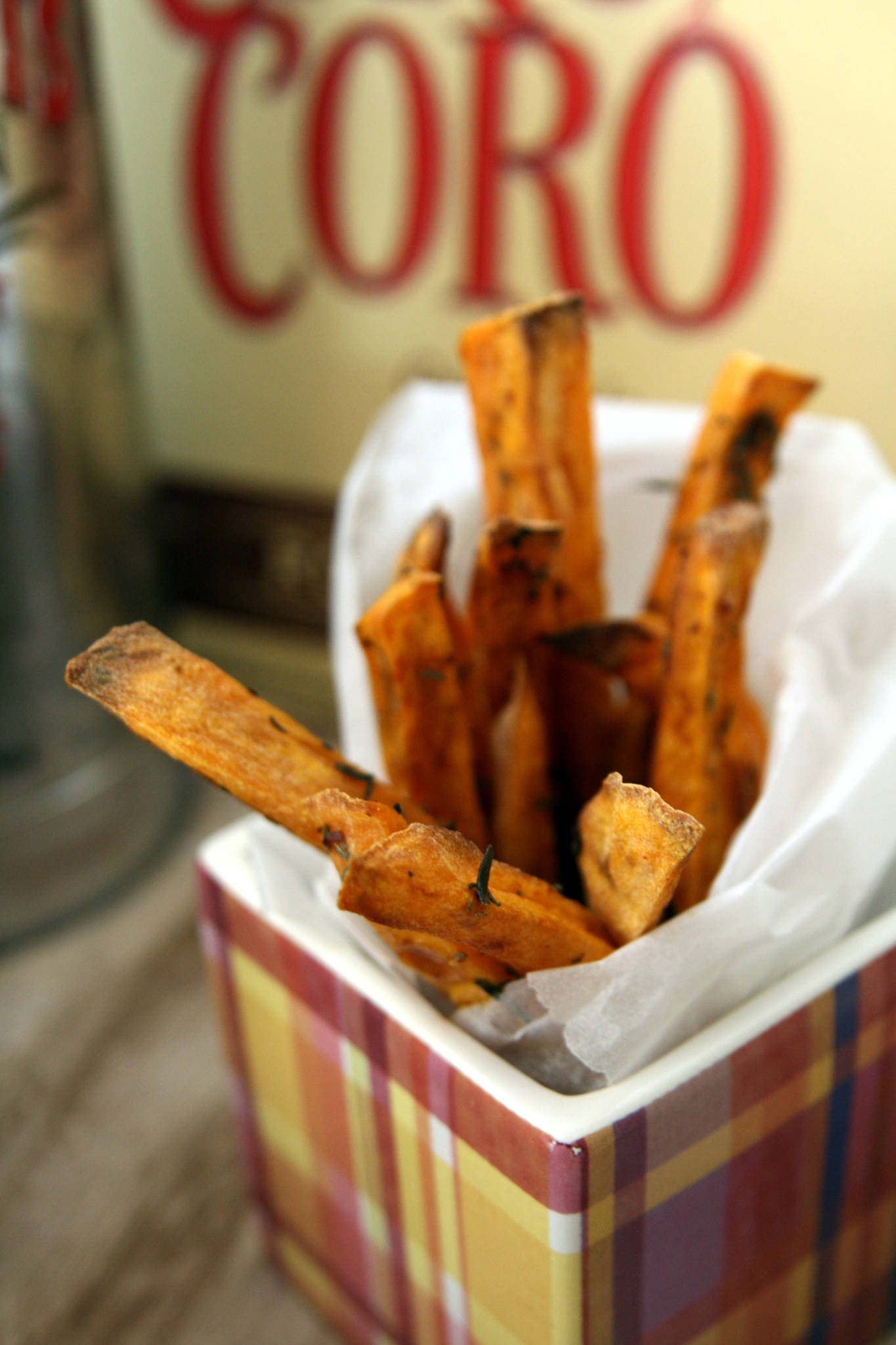 Frites de patate douce au four