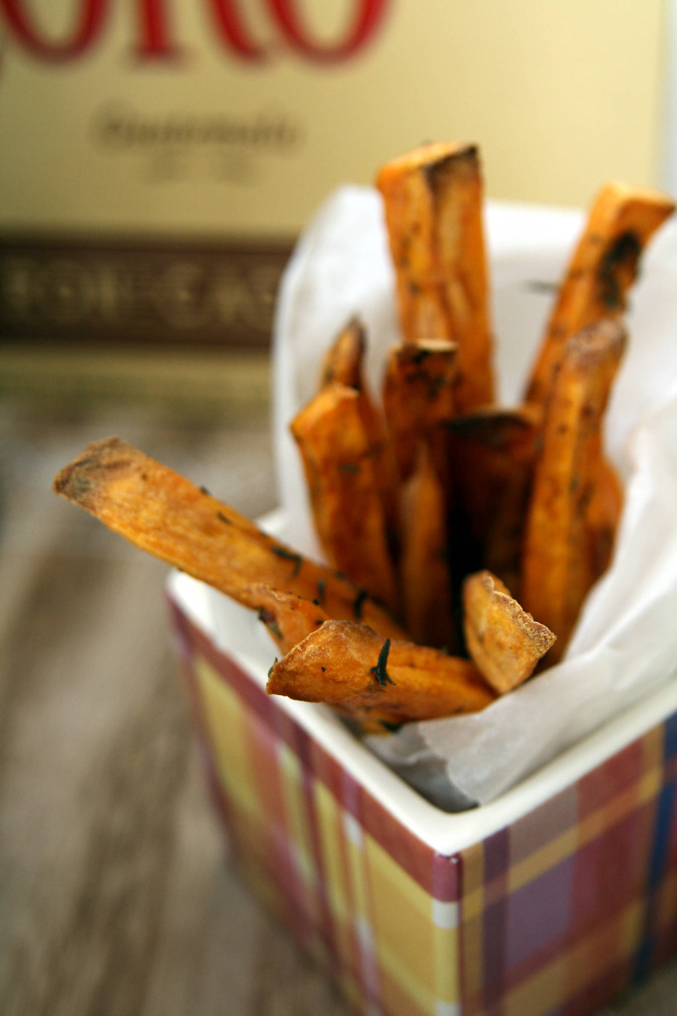 Frites de patate douce au four