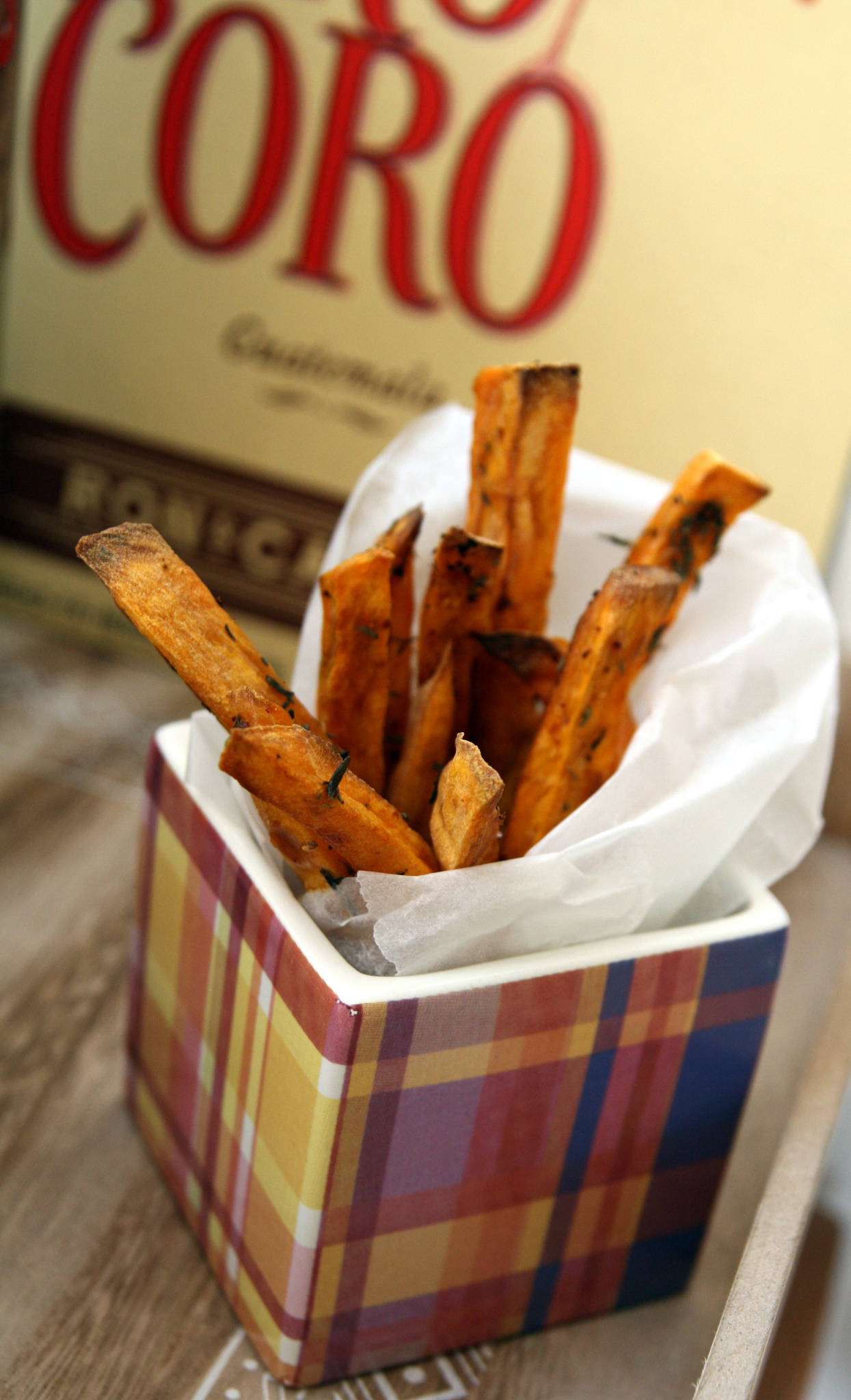 Frites de patate douce au four