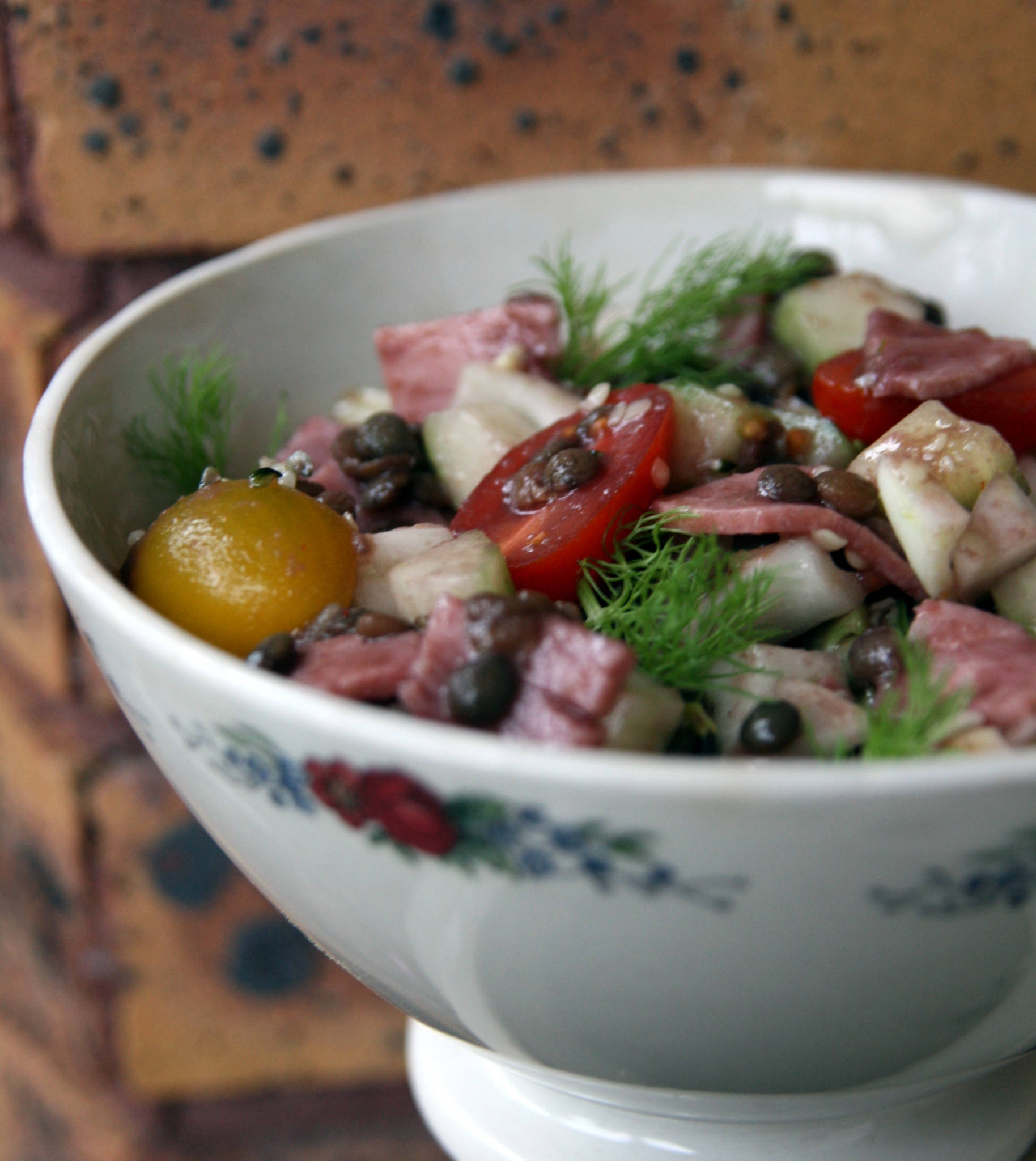 Salade de lentilles aux légumes croquants