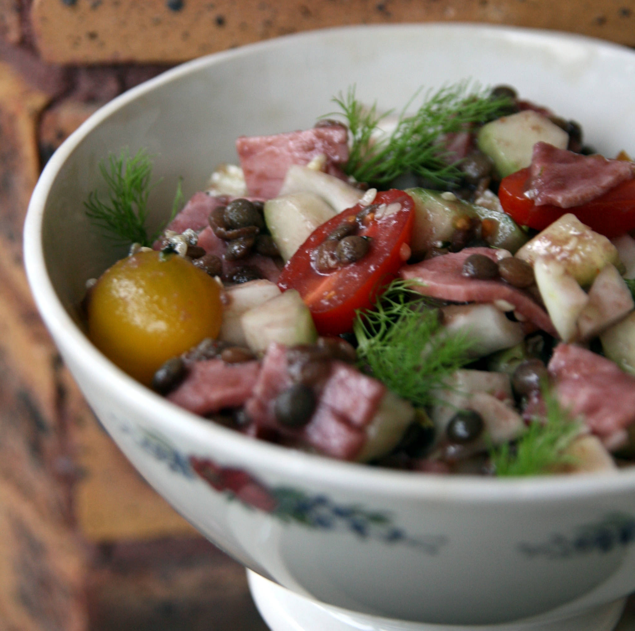 Salade de lentilles aux légumes croquants