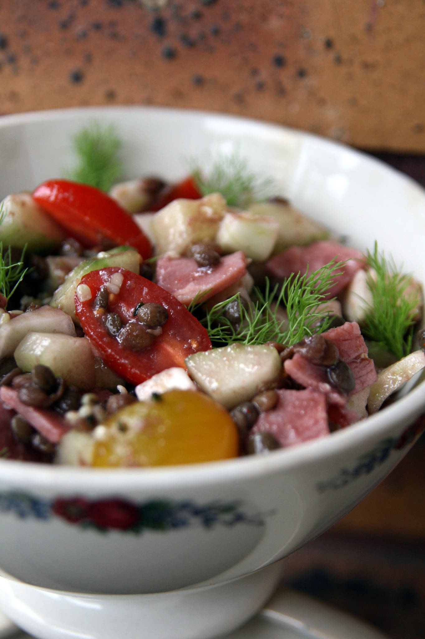 Salade de lentilles aux légumes croquants