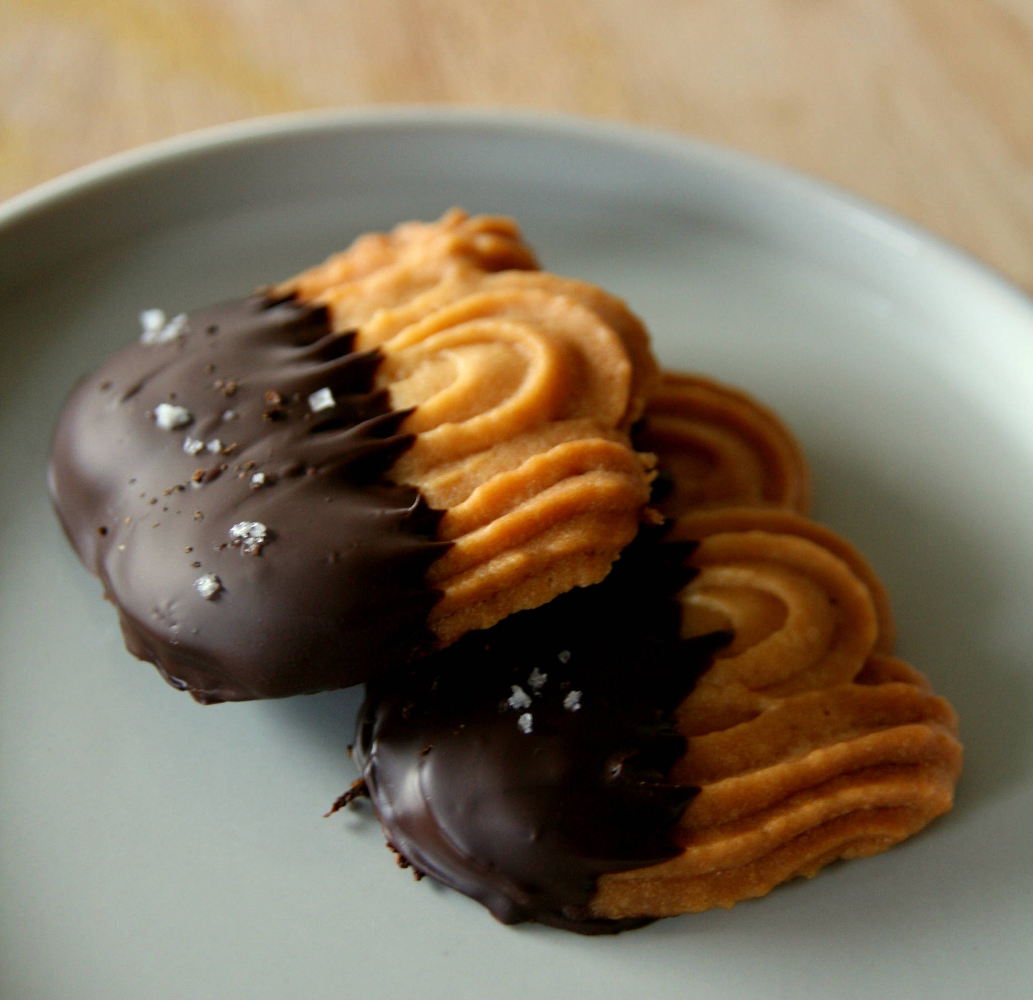 Spritz au chocolat, poivre de Timut et fleur de sel