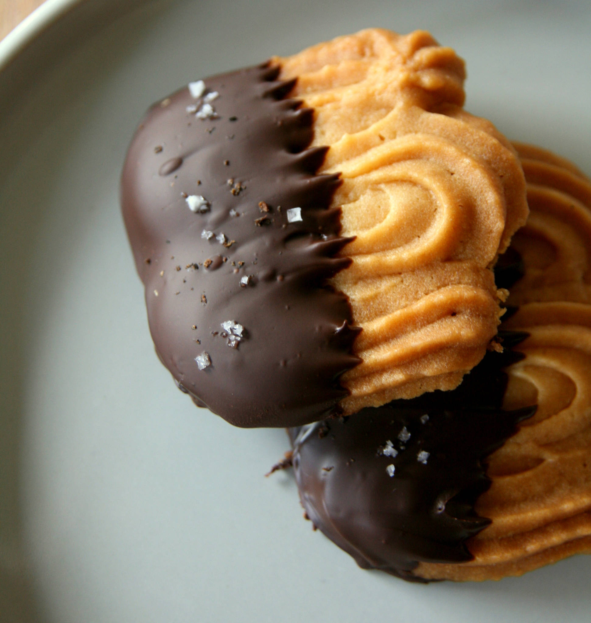 Spritz au chocolat, poivre de Timut et fleur de sel