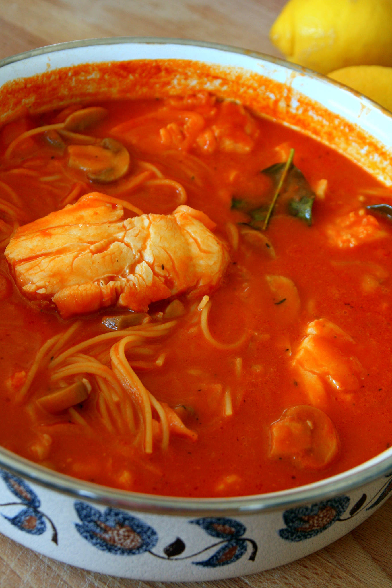 Curry de poisson aux spaghetti