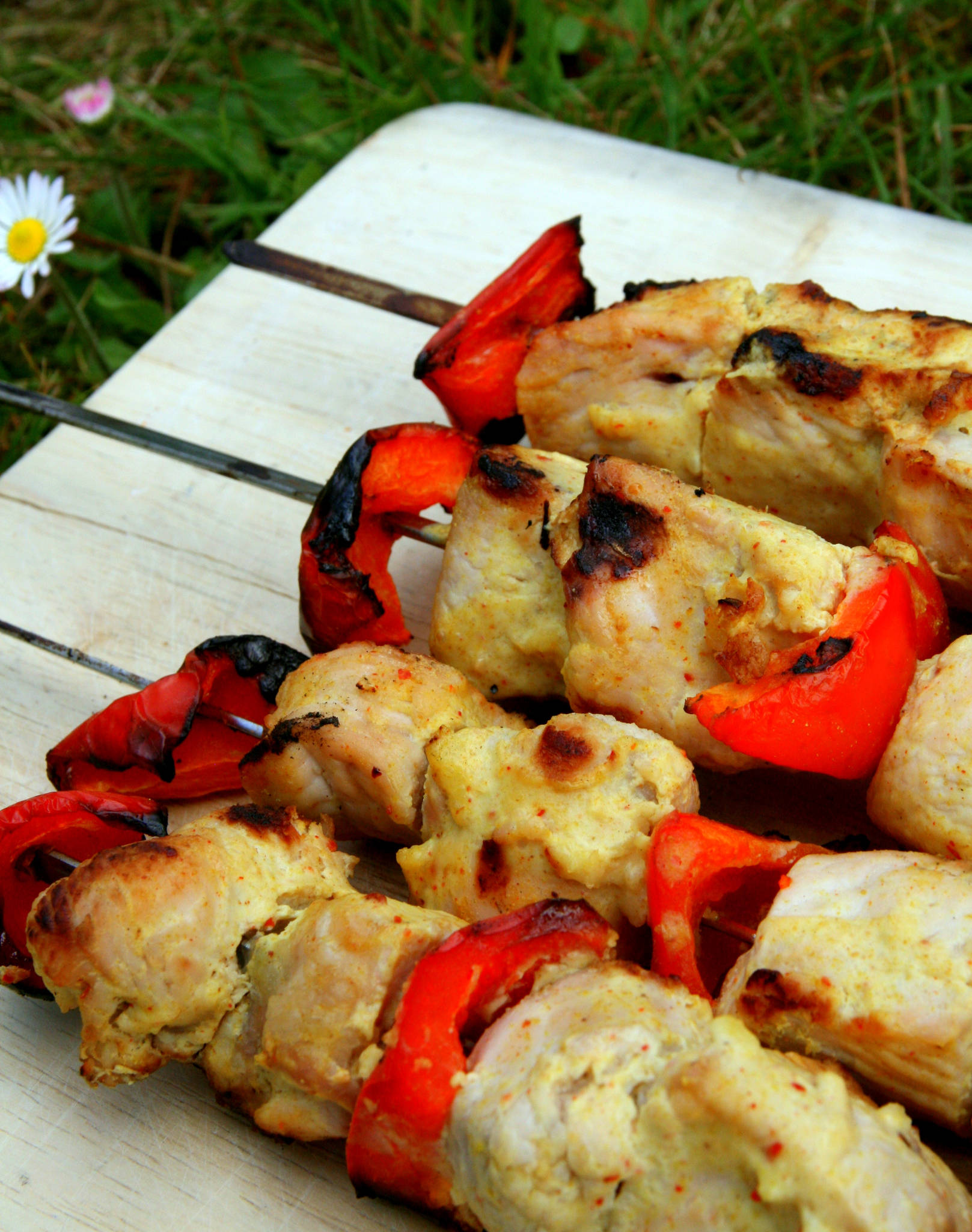 Brochettes de dinde au curry