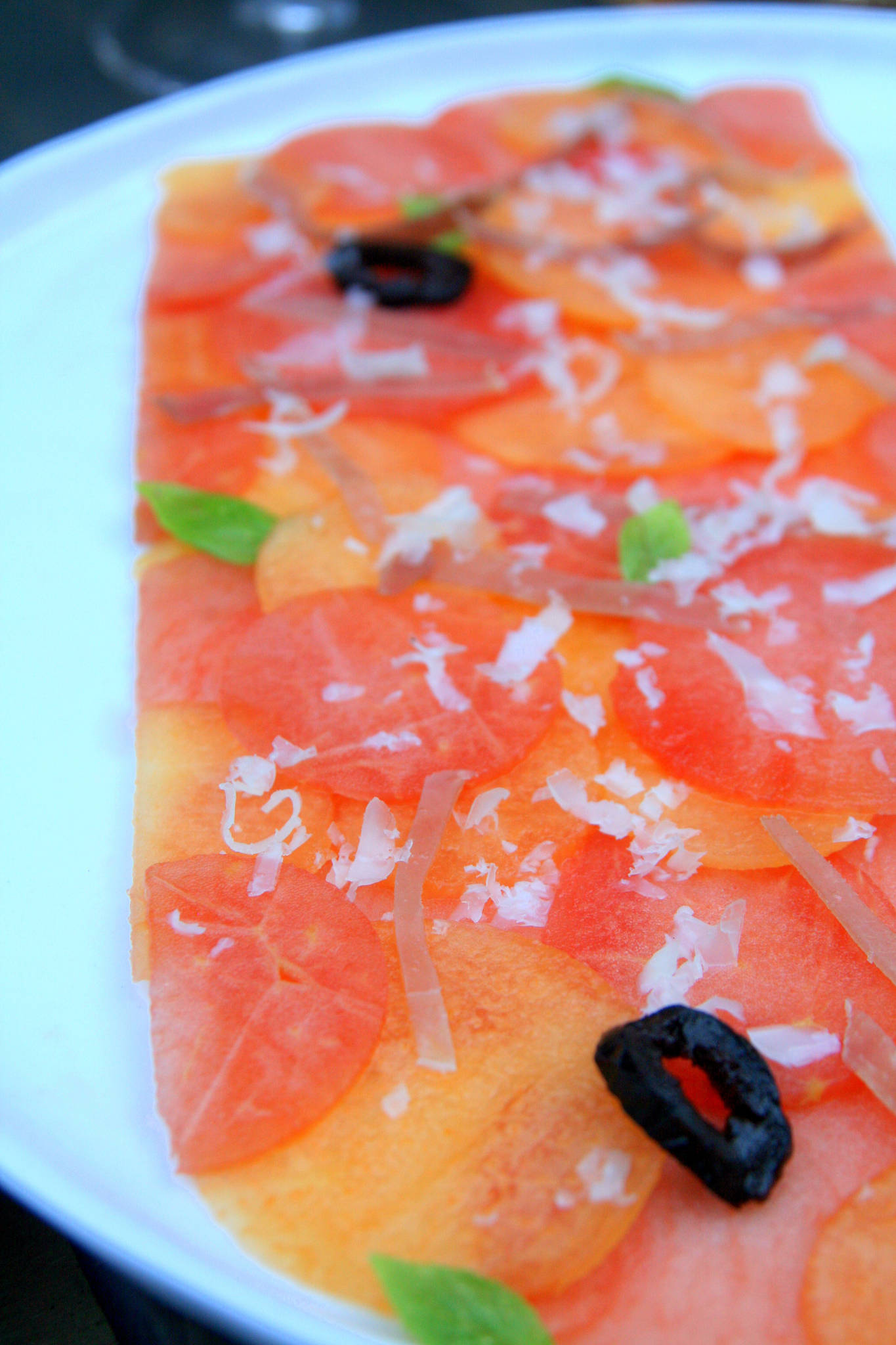 Carpaccio de pastèque et melon, Rosé de Bonnet