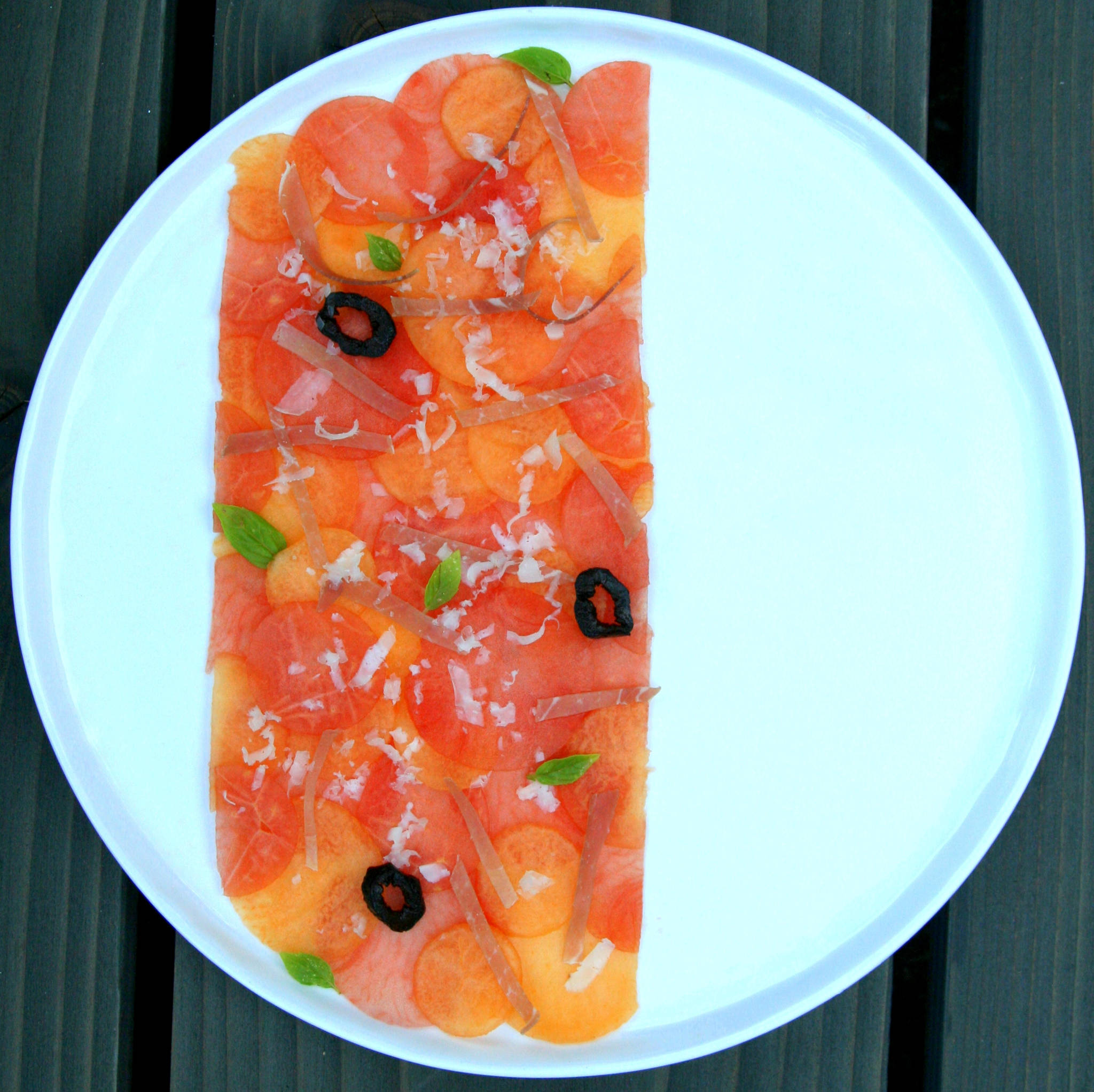 Carpaccio de pastèque et melon, Rosé de Bonnet