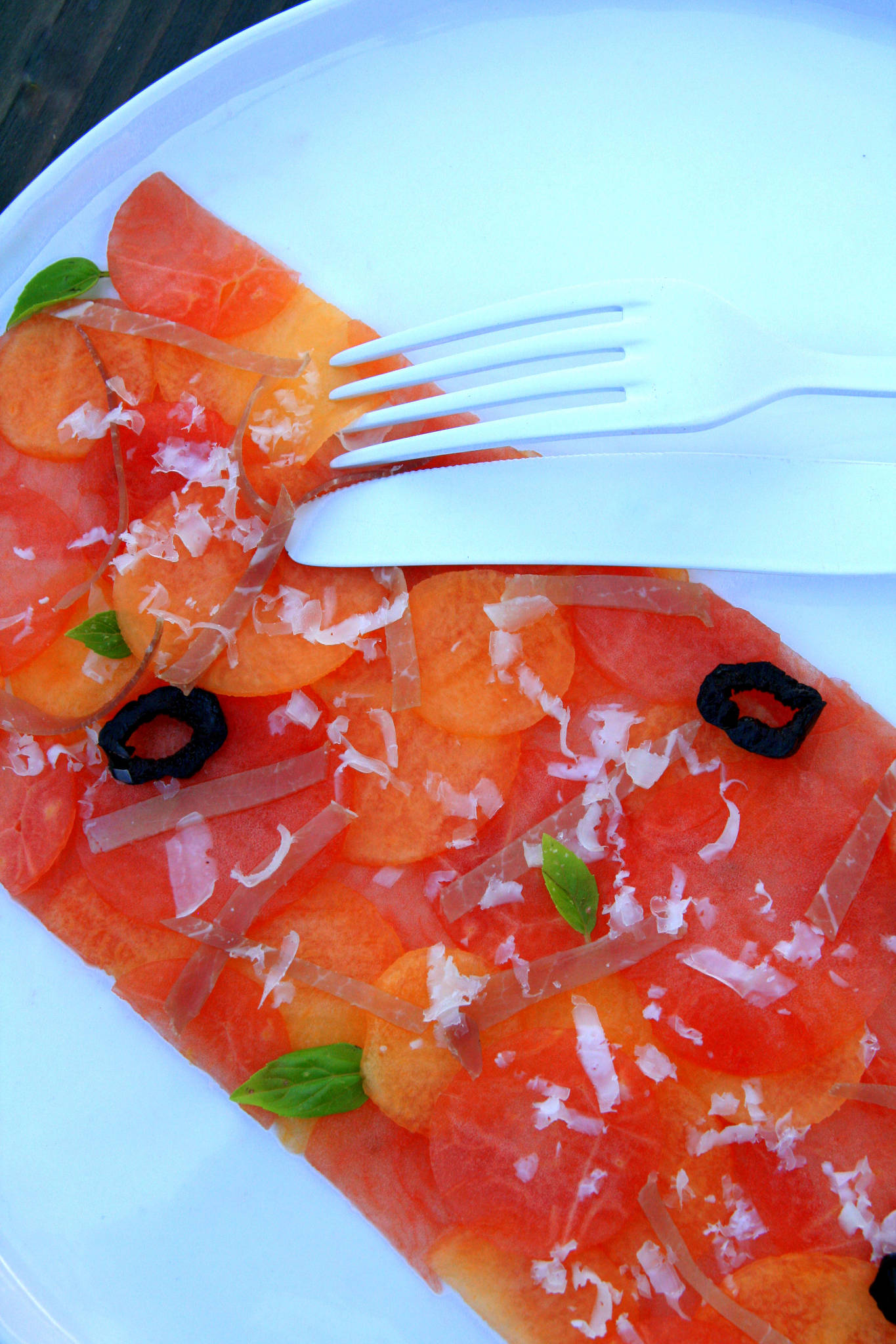 Carpaccio de pastèque et melon, Rosé de Bonnet