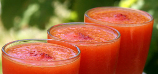 Soupe froide melon & pastèque, paprika fumé
