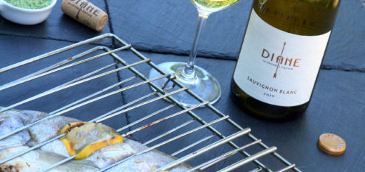 Maigre grillé au fromage d'herbe, Diane Sauvignon Blanc 2019