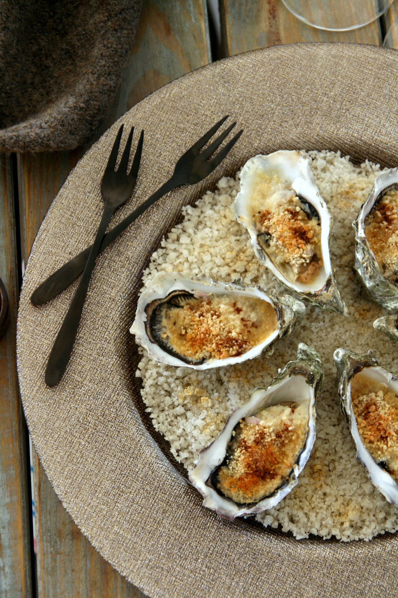 Huîtres gratinées au foie gras, Château de Bonnet blanc 2019