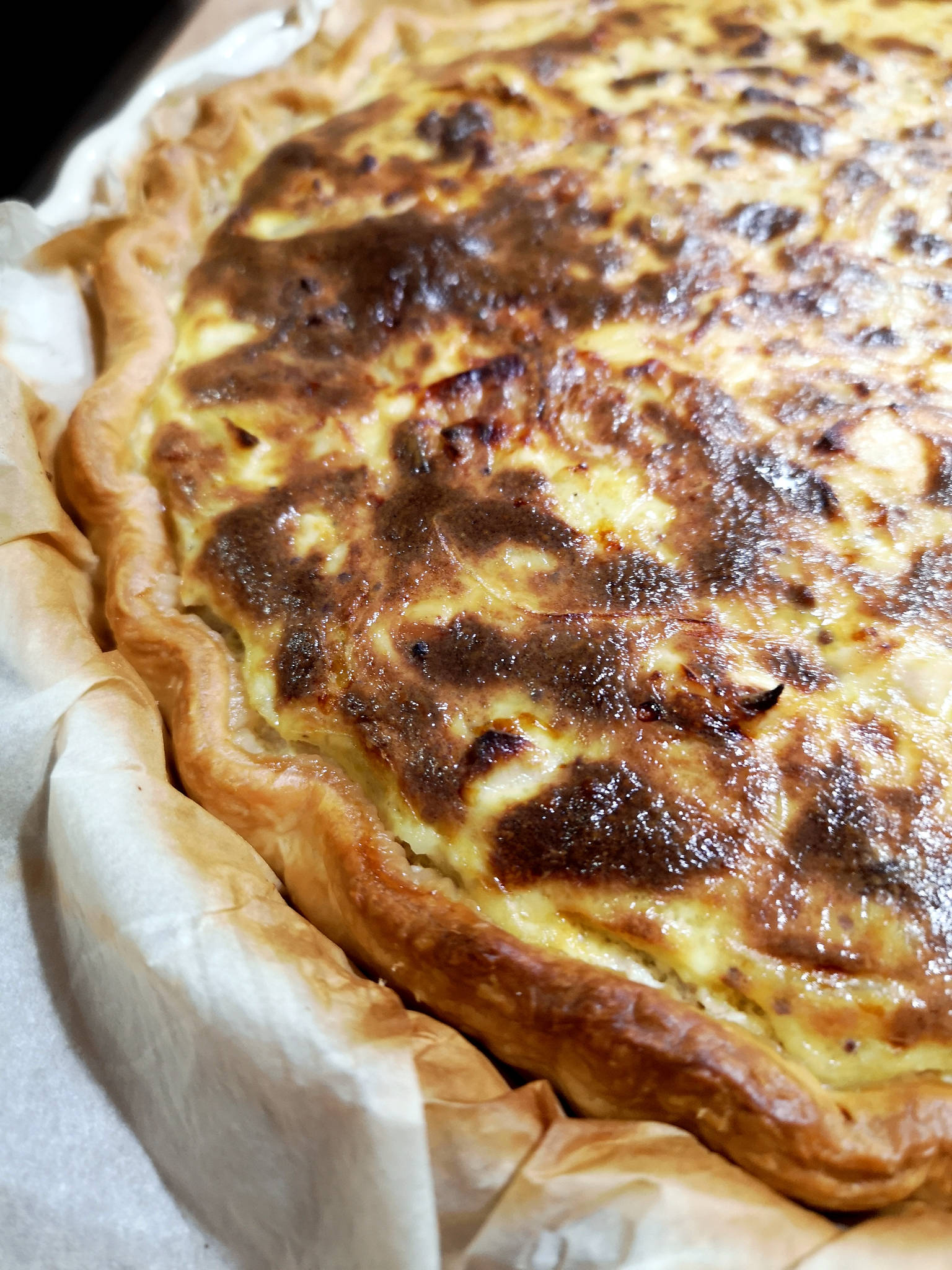 Tartatou poulet, oignon et moutarde à l'ancienne