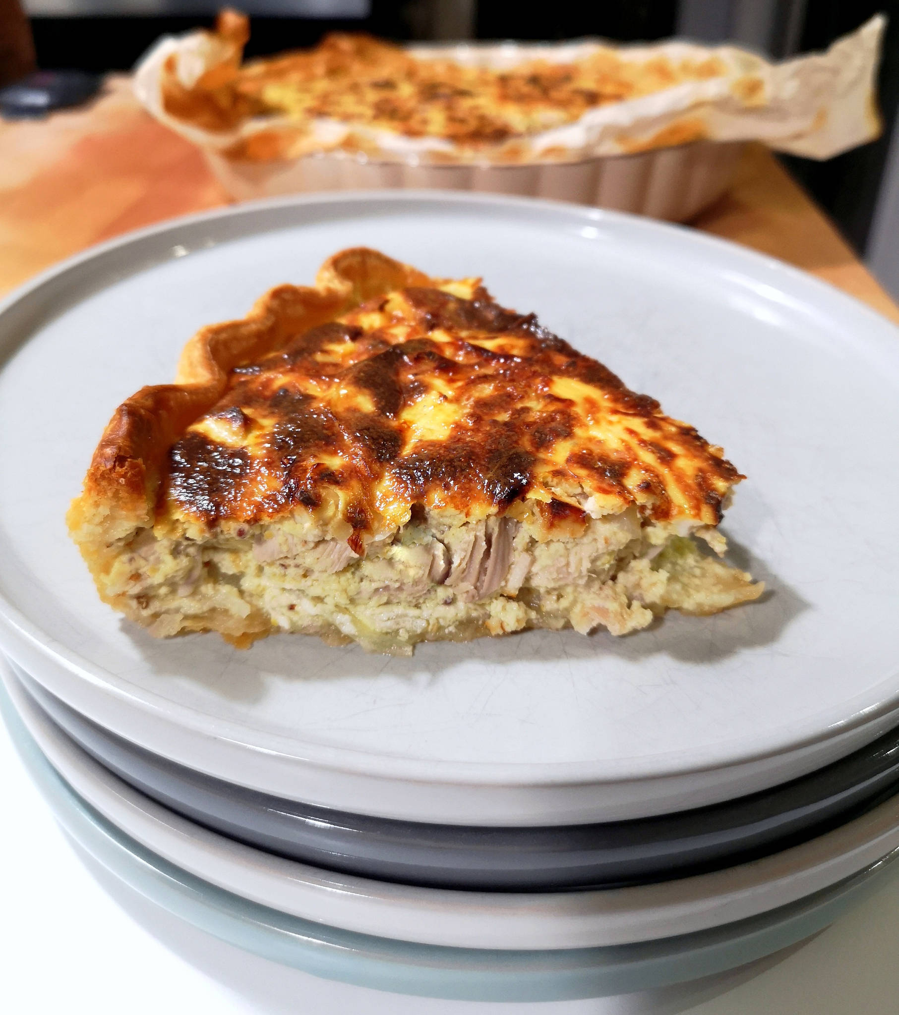 Tartatou poulet, oignon et moutarde à l'ancienne