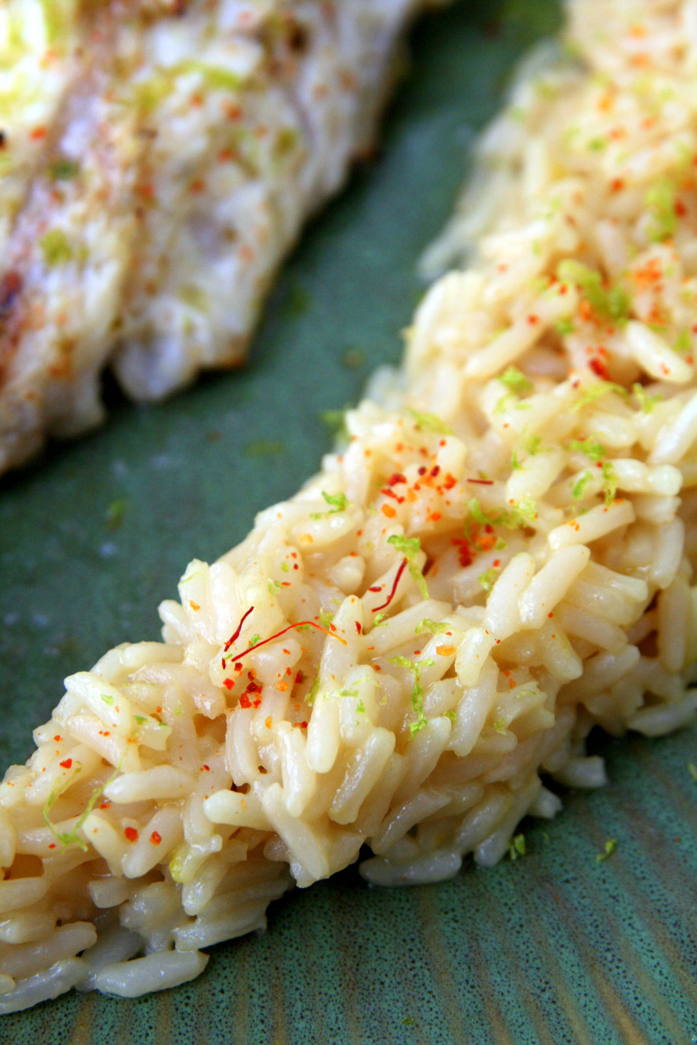 Queue de lotte grillée au citron vert, riz safrané, Diane Sémillon 2019