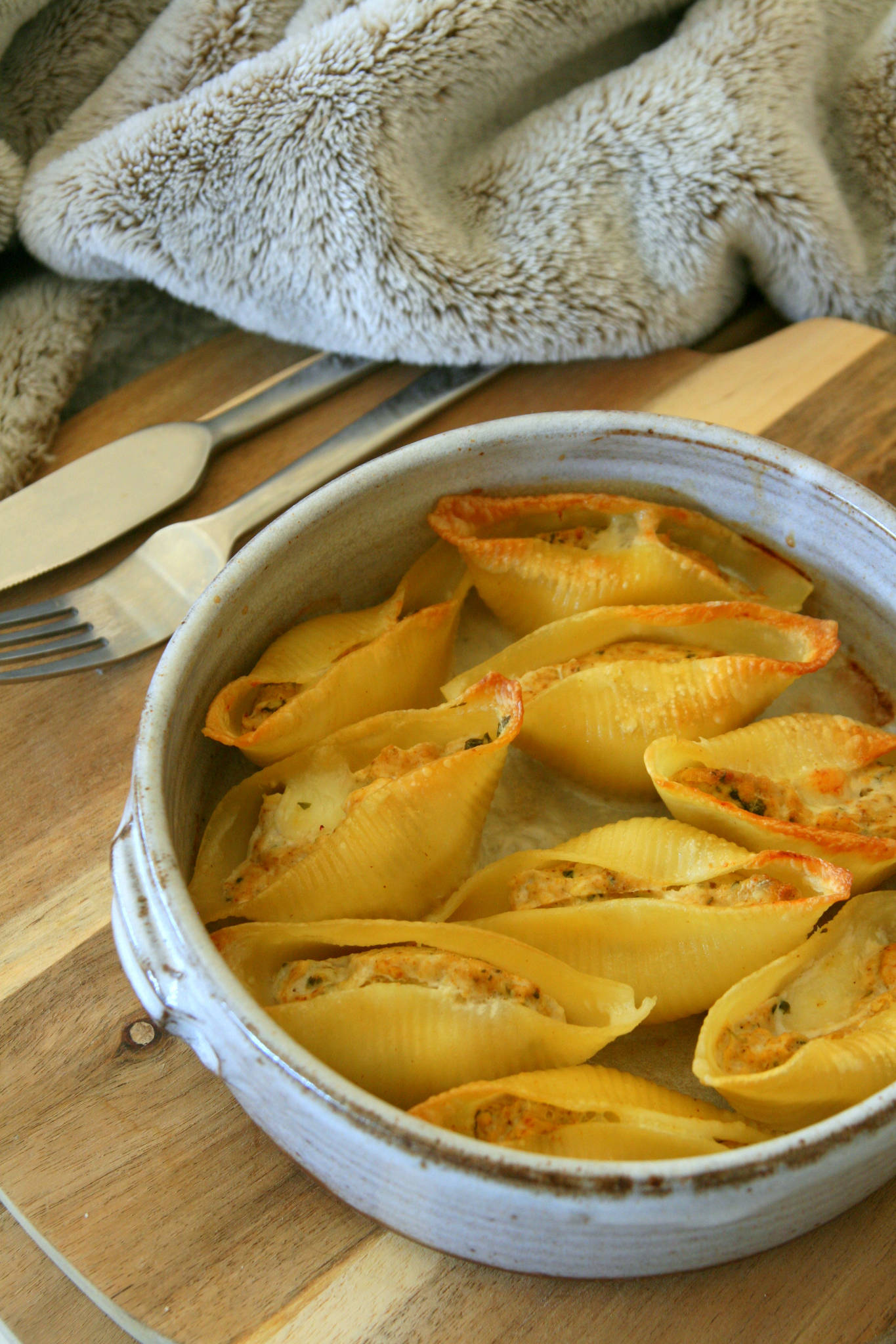 Conchiglie farcies au poulet et au curry