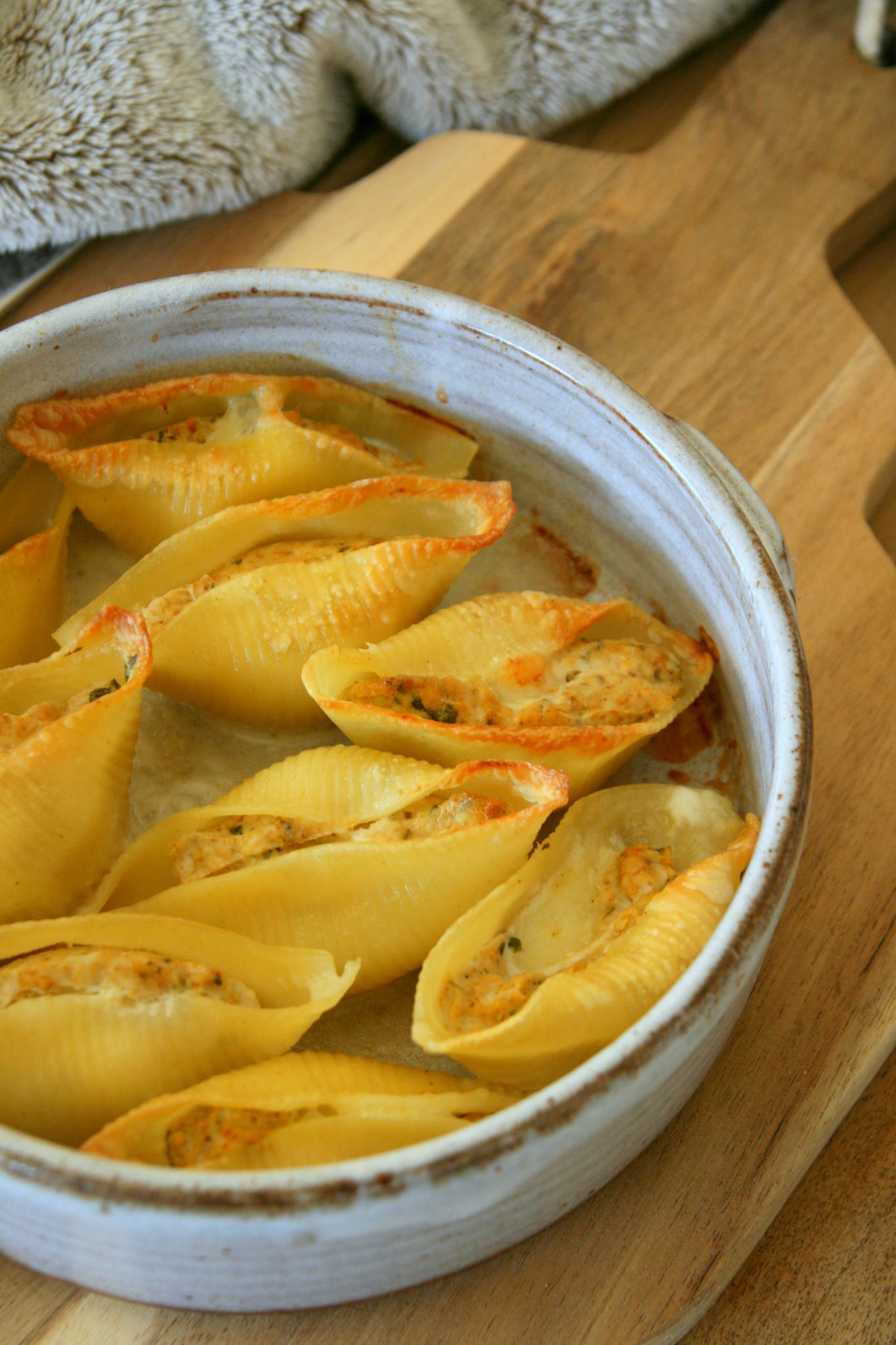 Conchiglie farcies au poulet et au curry