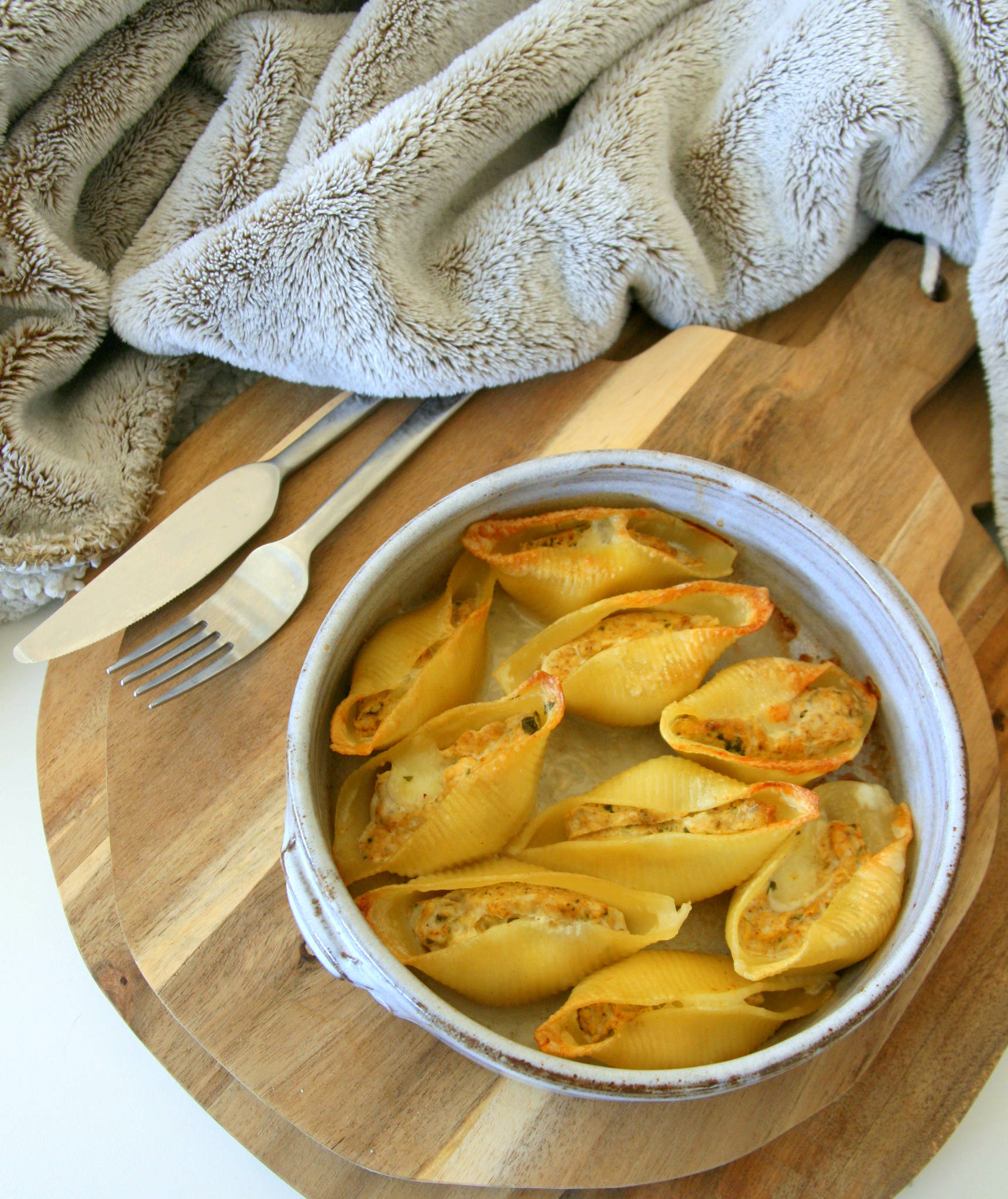 Conchiglie farcies au poulet et au curry