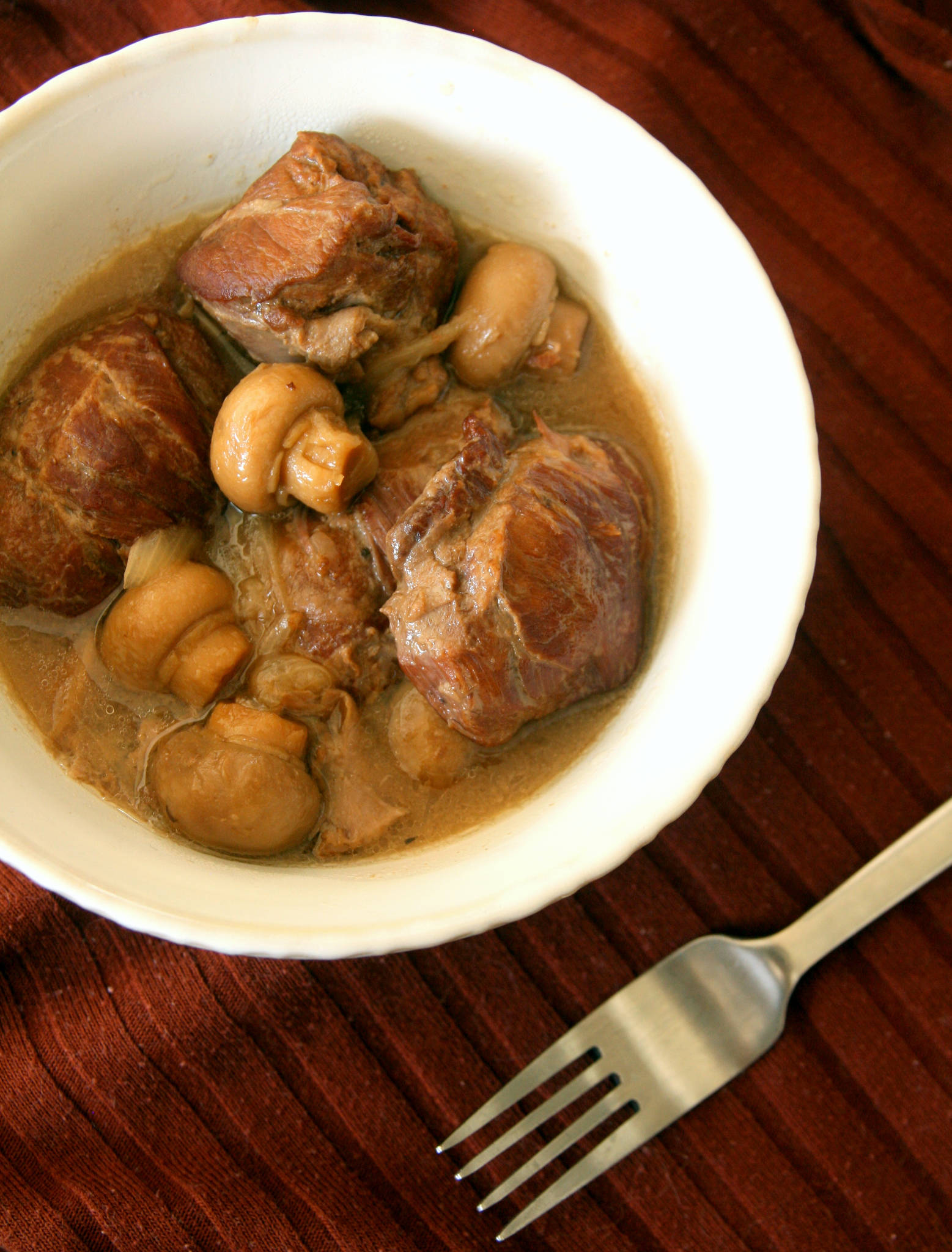 Joue de porc au cidre et au miel