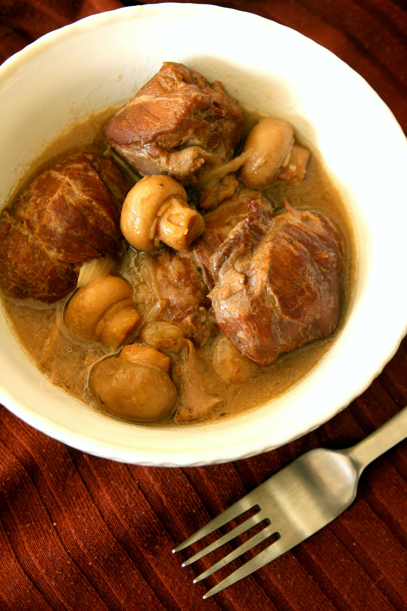 Joue de porc au cidre et au miel