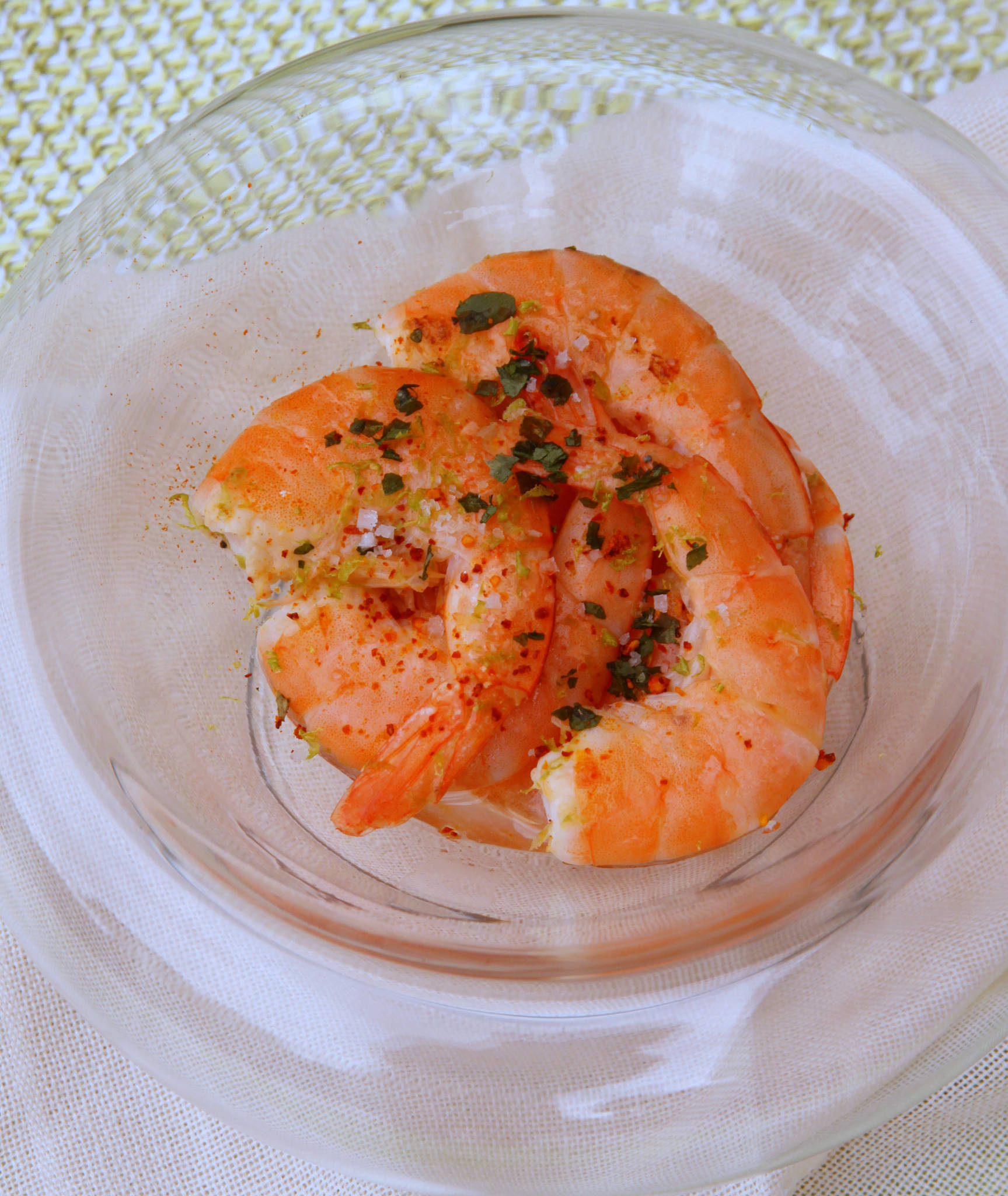 Crevettes coco & citron vert, Château de Rochemorin blanc 2021