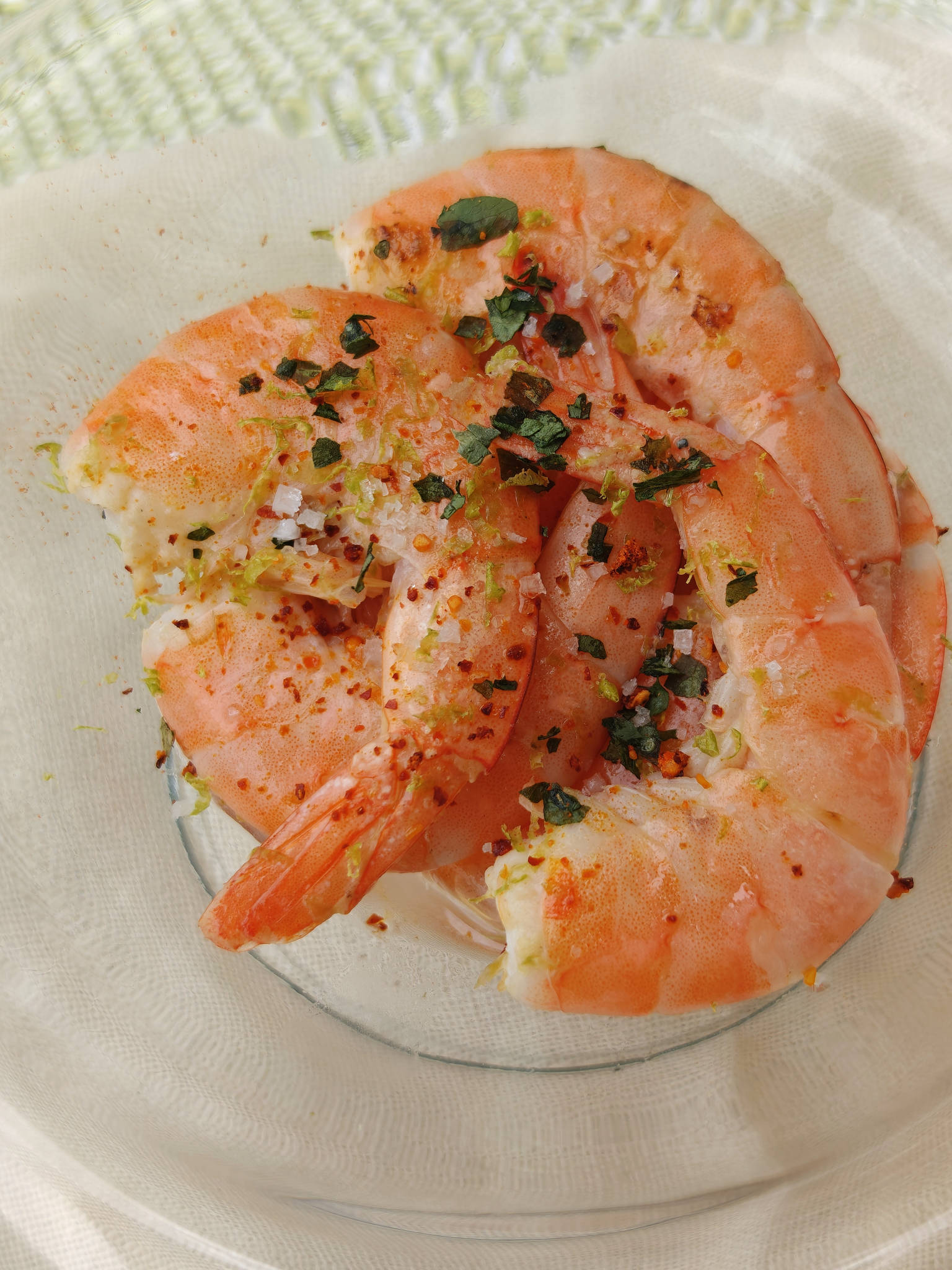 Crevettes coco & citron vert, Château de Rochemorin blanc 2021
