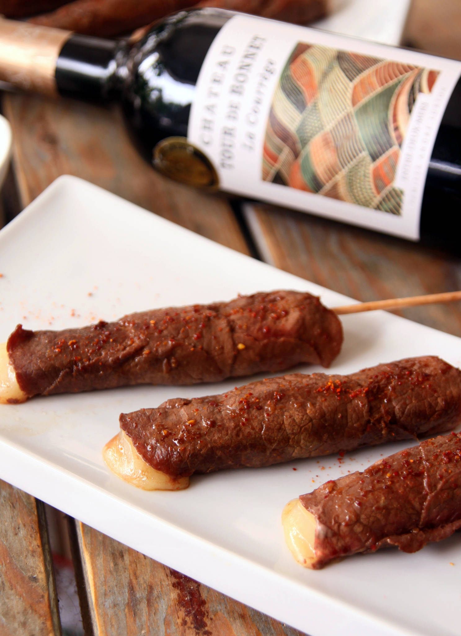 Yakitori bœuf & comté, marinade au gingembre