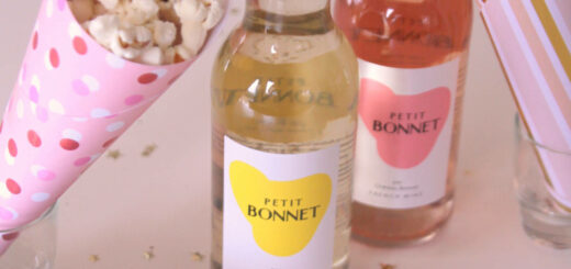 Cornets de pop-corn au parmesan & poivre, Petit Bonnet blanc et rosé