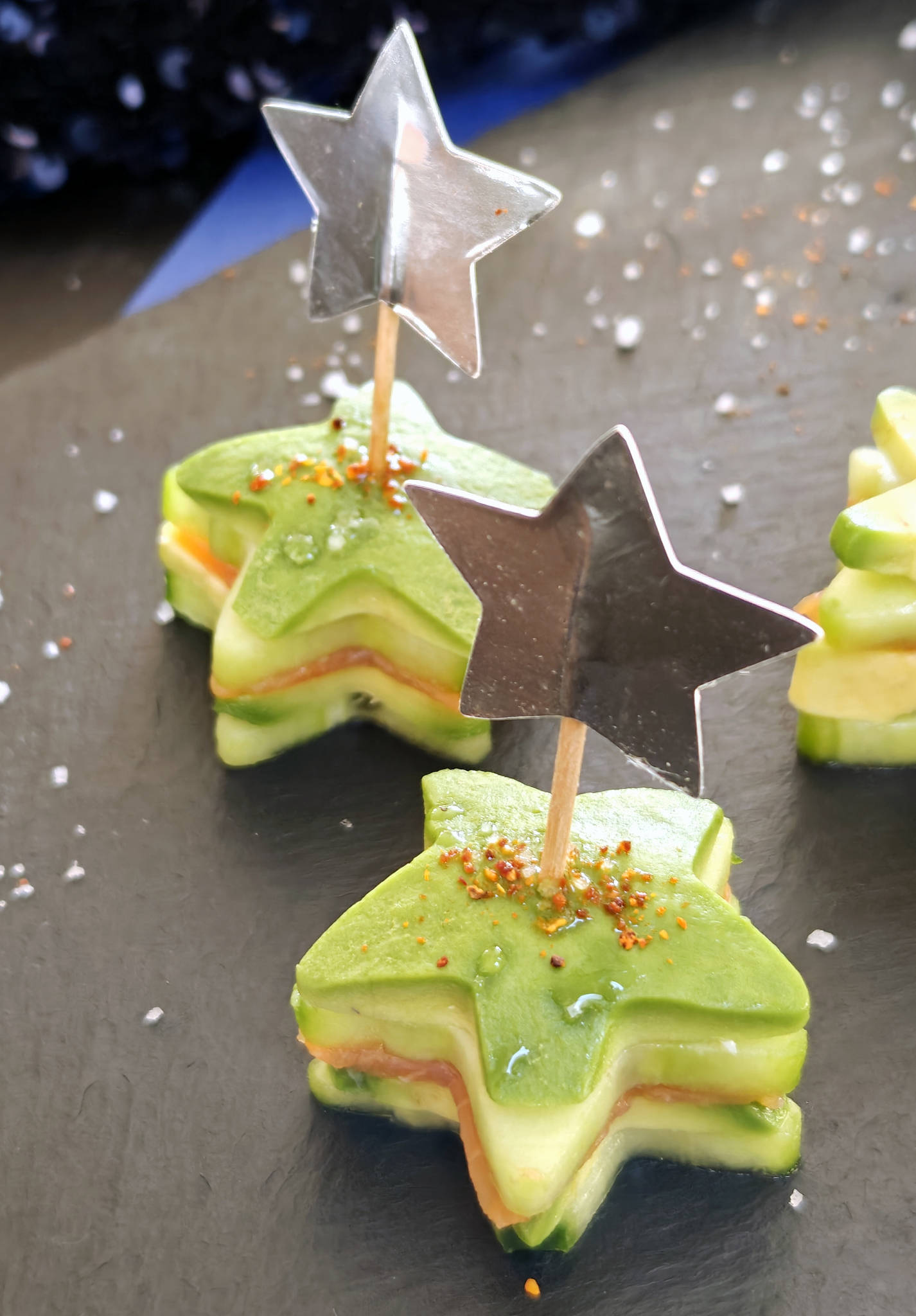 Millefeuille à la truite fumée, J Bouge 2023