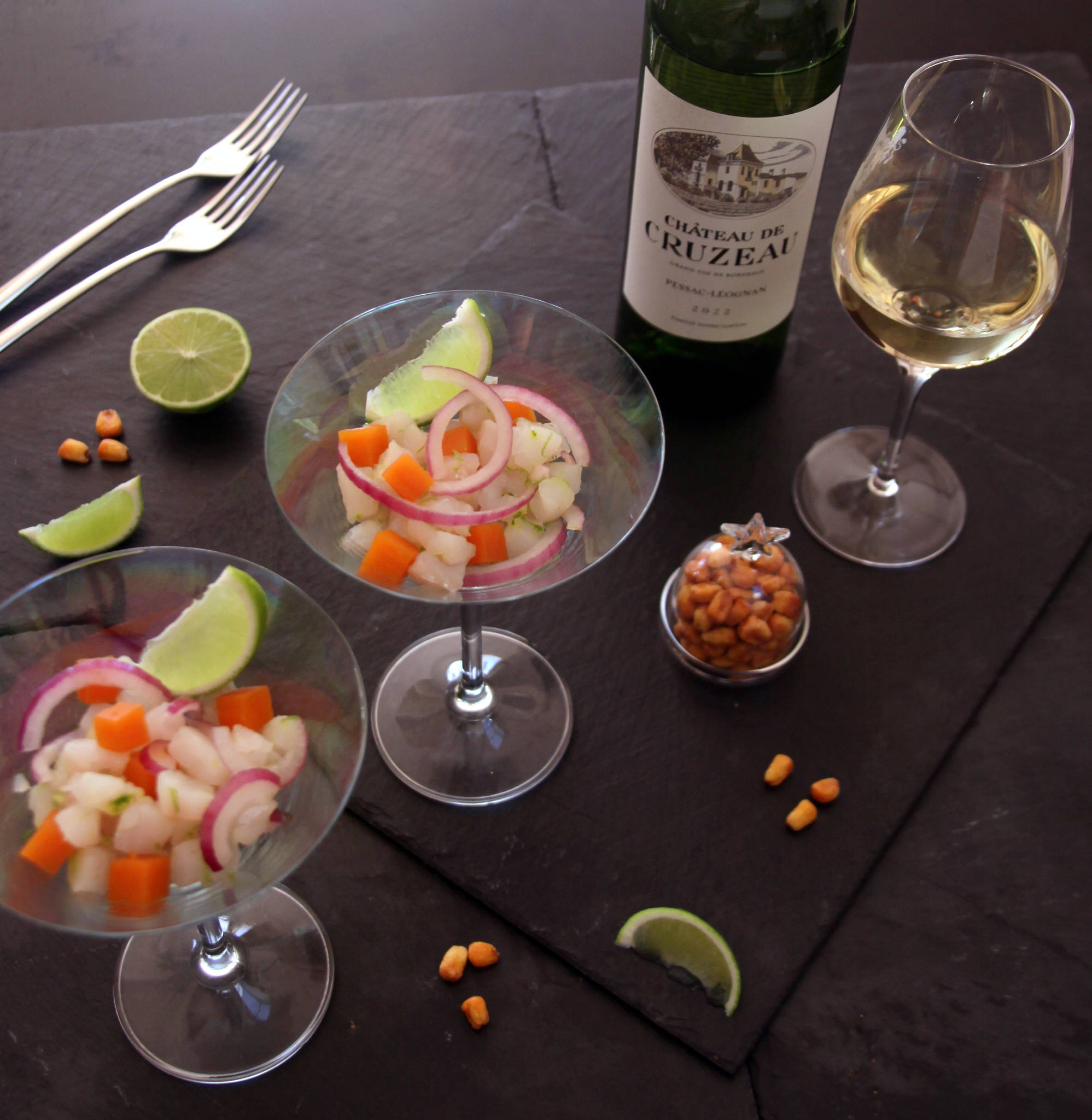 Péruano (ceviche péruvien), Château de Cruzeau blanc 2022
