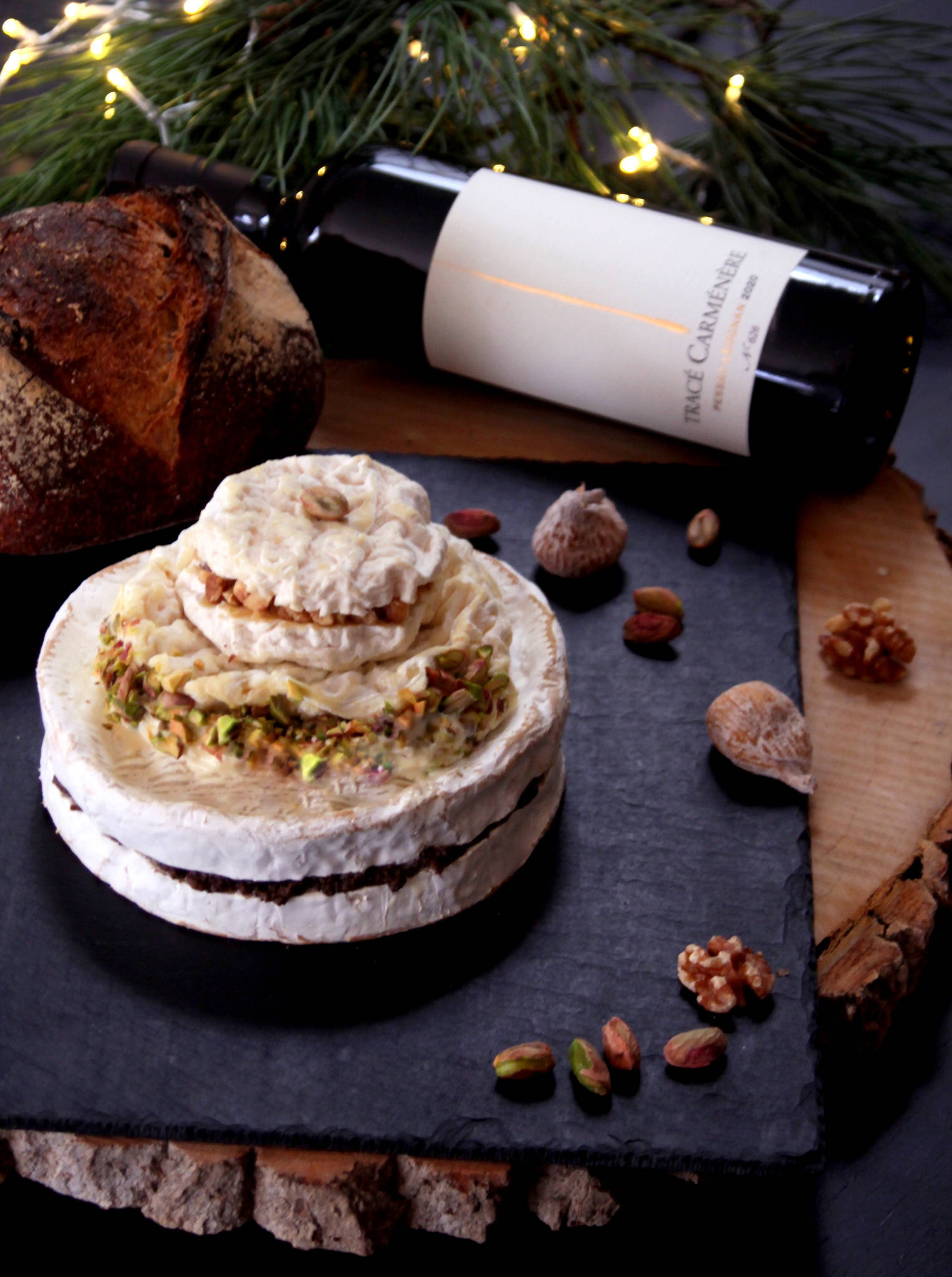 Pièce montée de trois fromages, Tracé Carménère rouge 2020